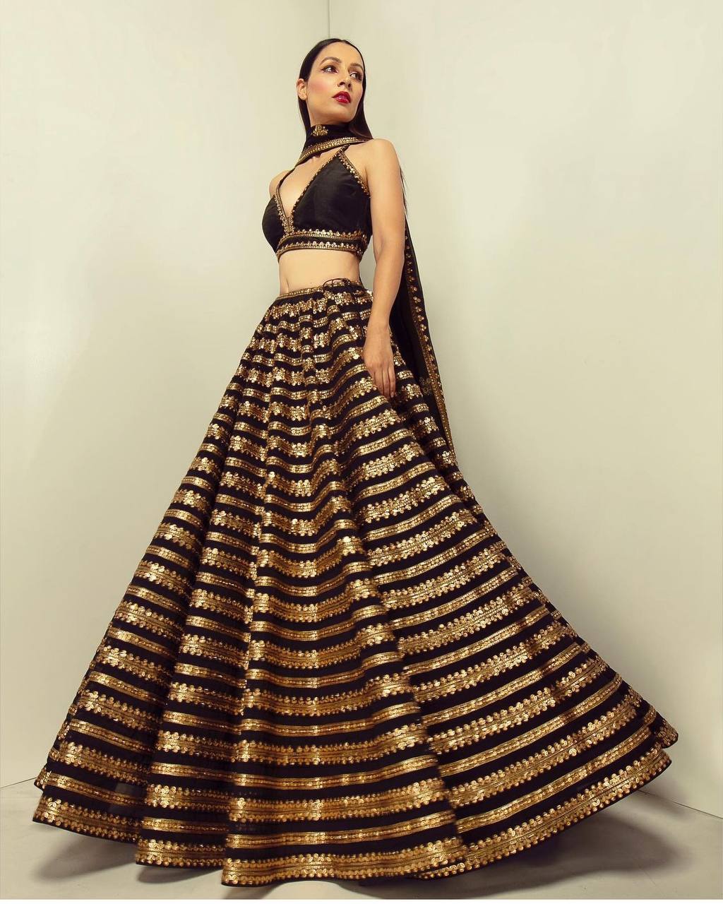 Shop this Designer Black Lehenga Set