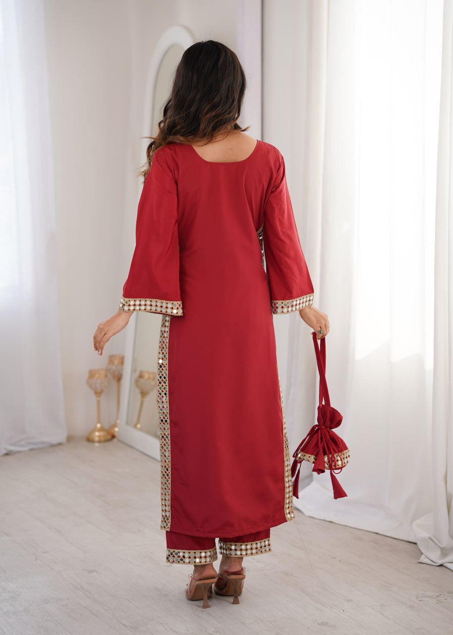 Natural Crepe kurti Set