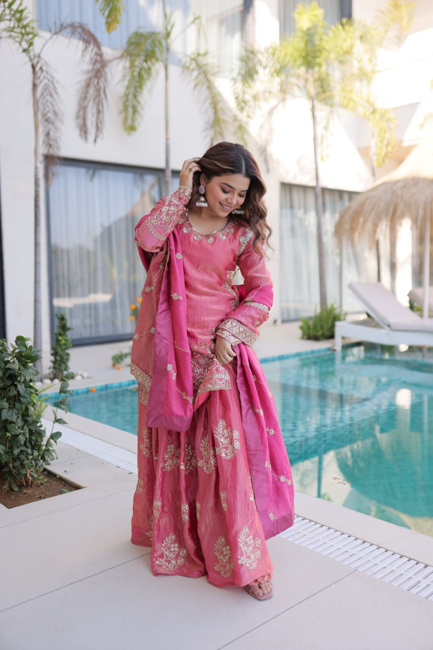 Premium Fendi Crush Sharara Set