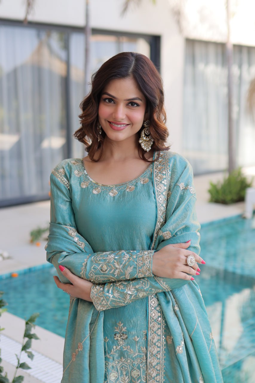 Premium Fendi Crush Sharara Set