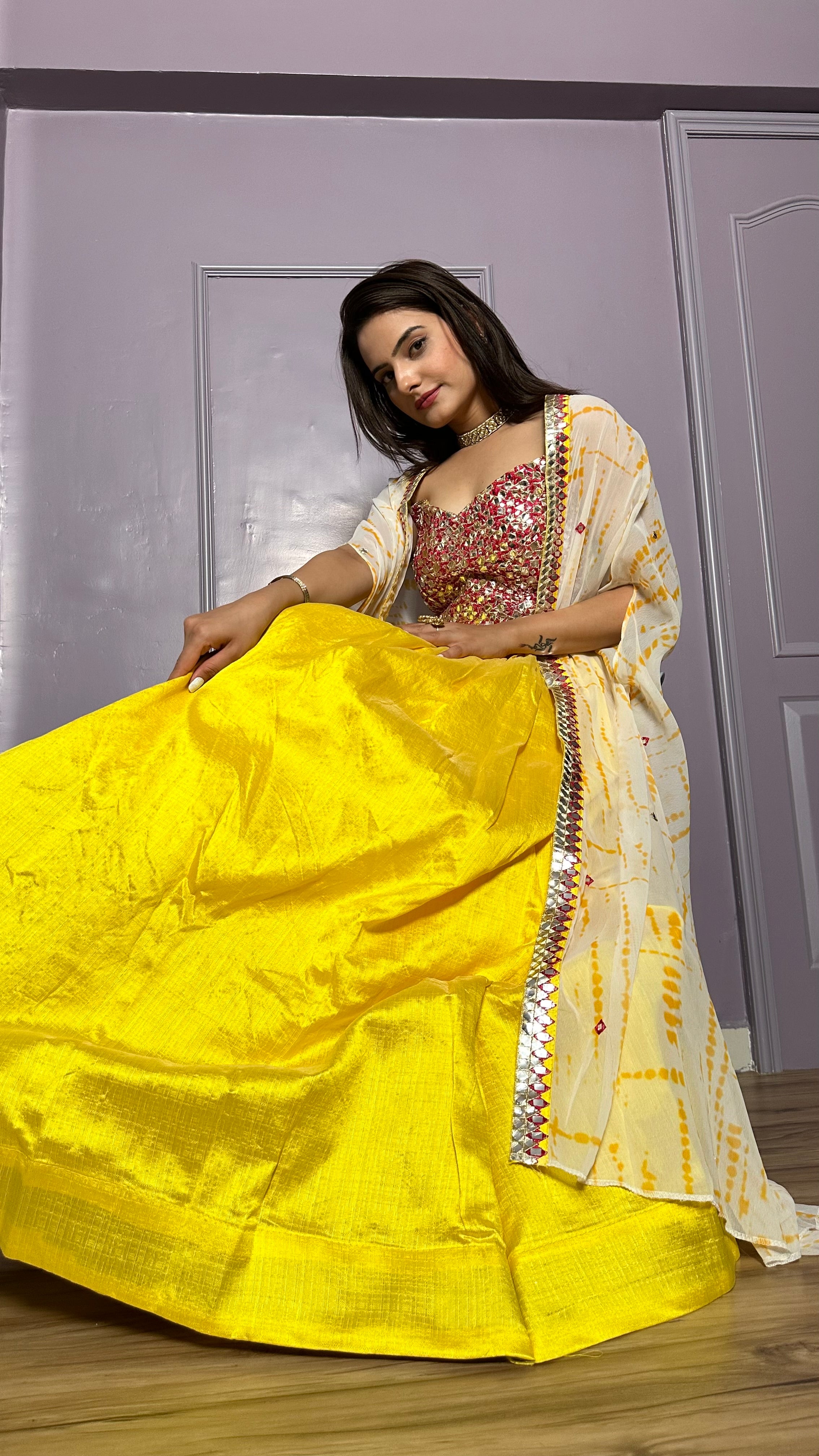 This Festive Season, elevate your style with this Stylish Indo western Lehenga set
