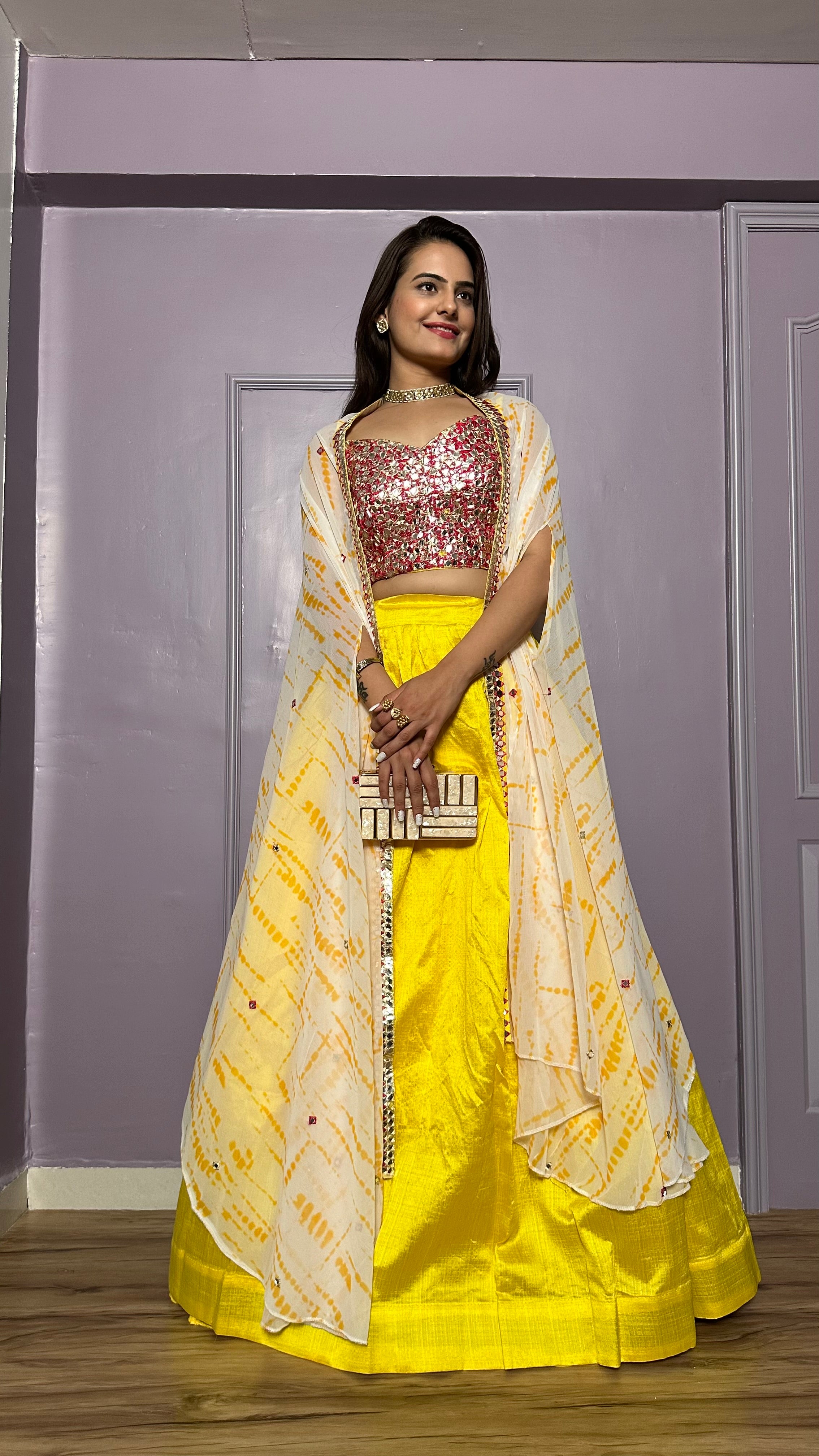 This Festive Season, elevate your style with this Stylish Indo western Lehenga set