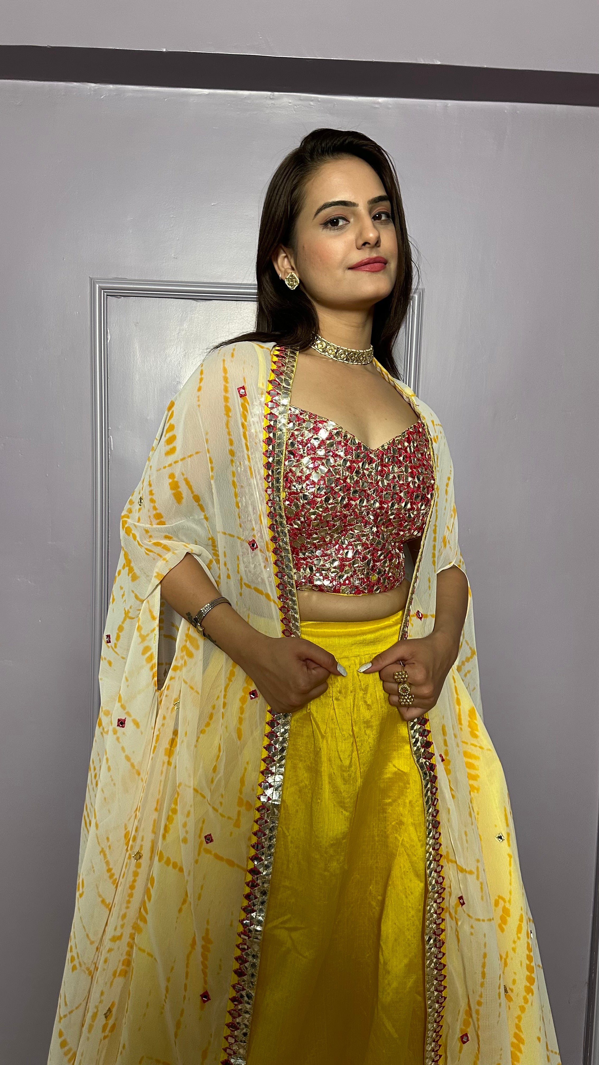 This Festive Season, elevate your style with this Stylish Indo western Lehenga set