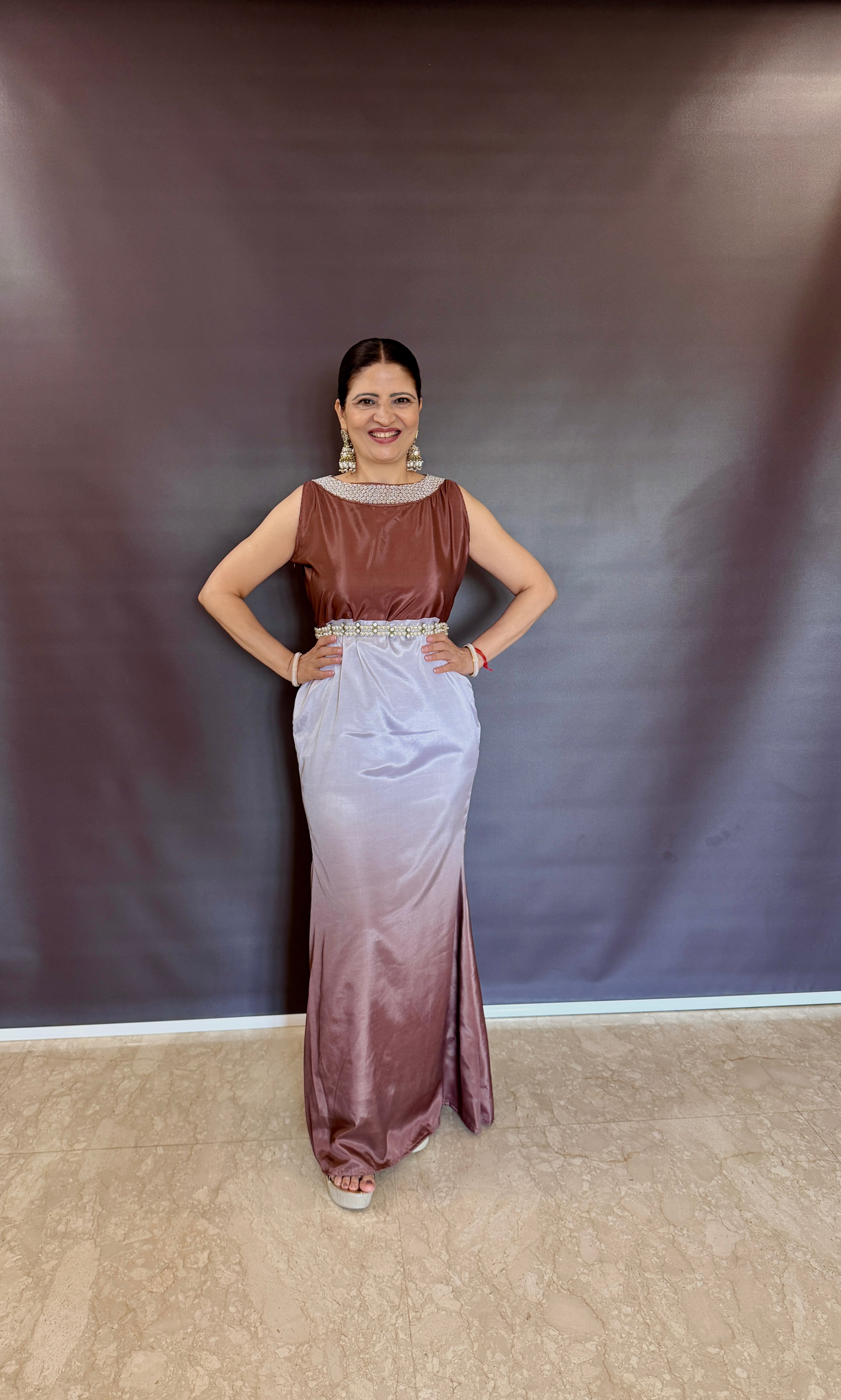 Fish Cut Gown Saree