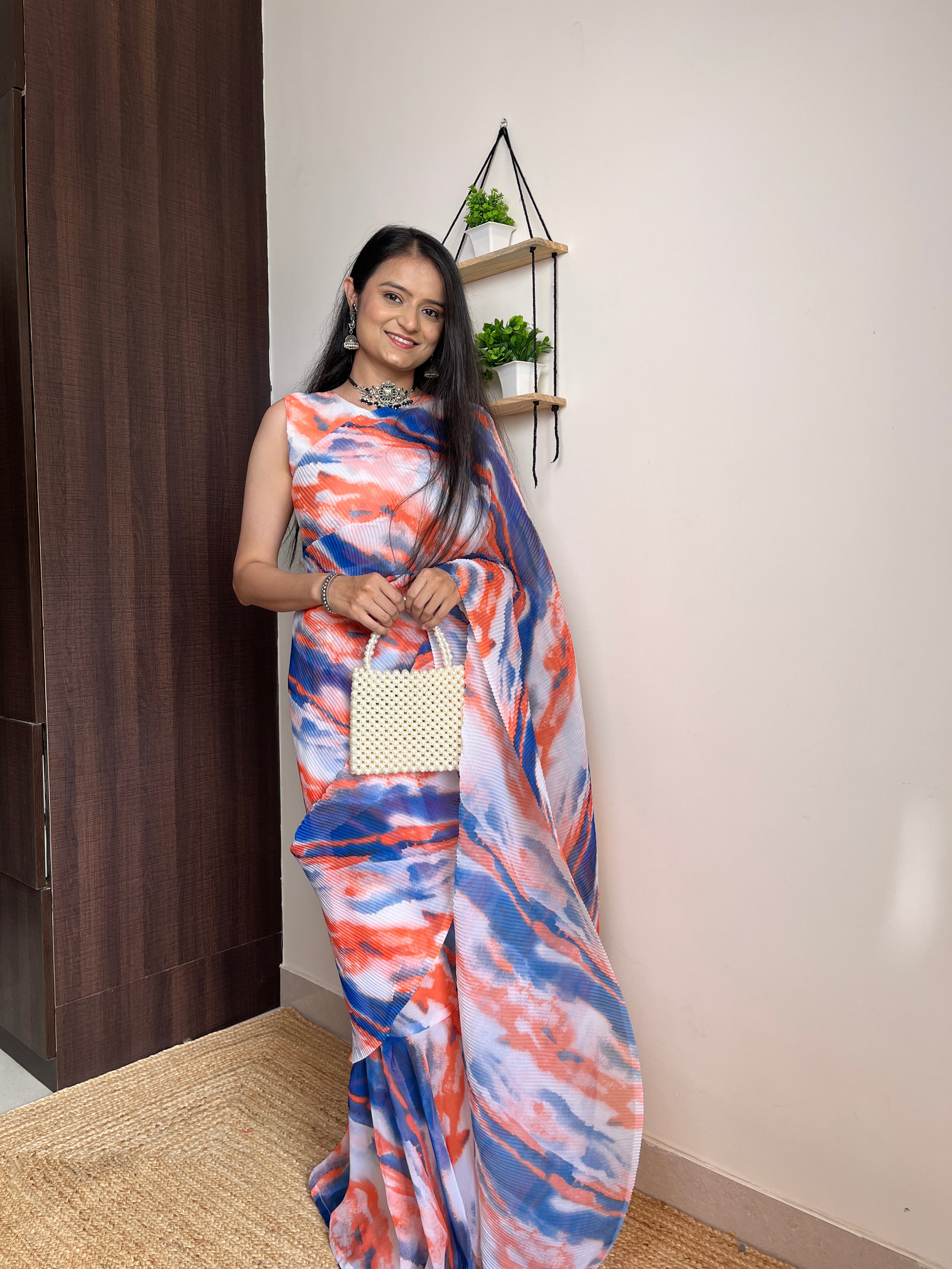 Get ready this festive season with this pre Drapped saree Gown