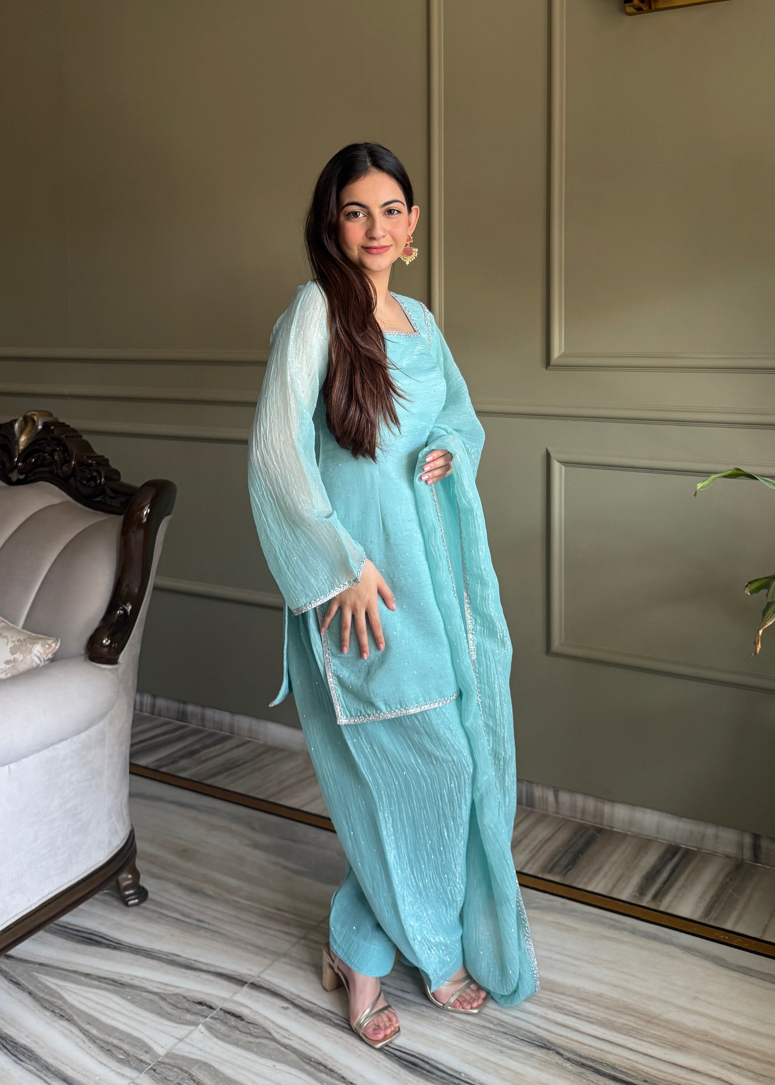 CRUNCHY SILK SALWAAR SUIT SET