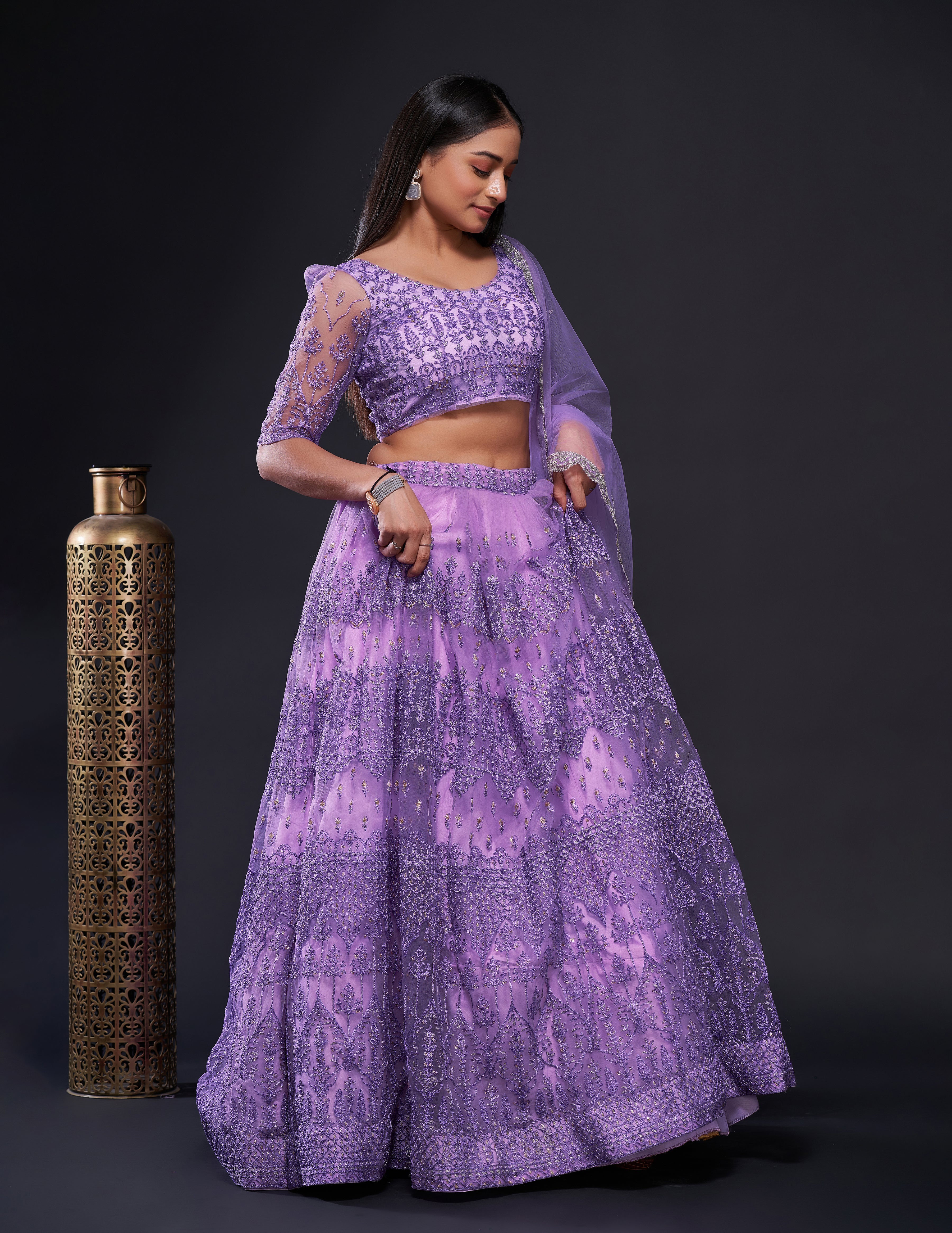Fashion Book stunning lilac shimmer lehenga