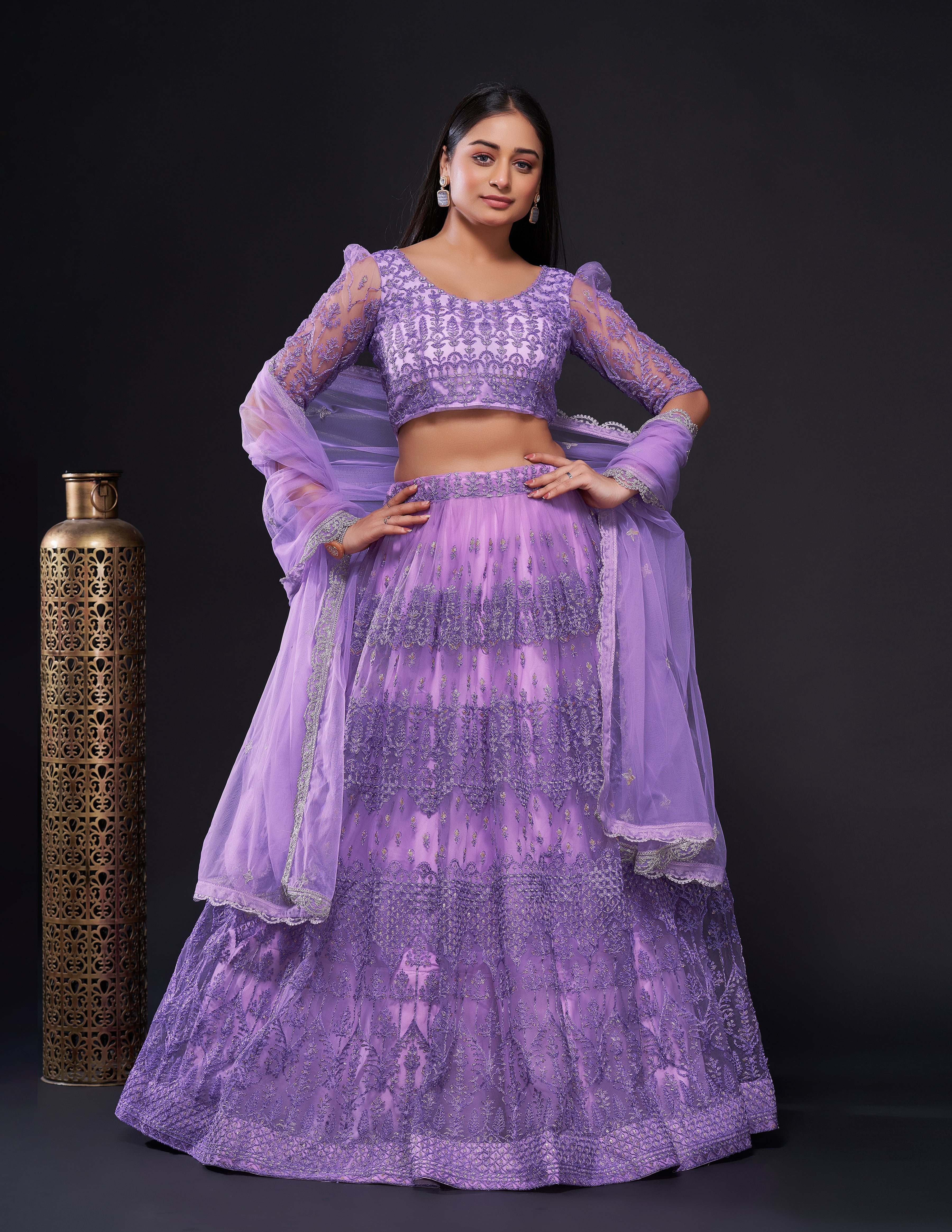 Fashion Book stunning lilac shimmer lehenga