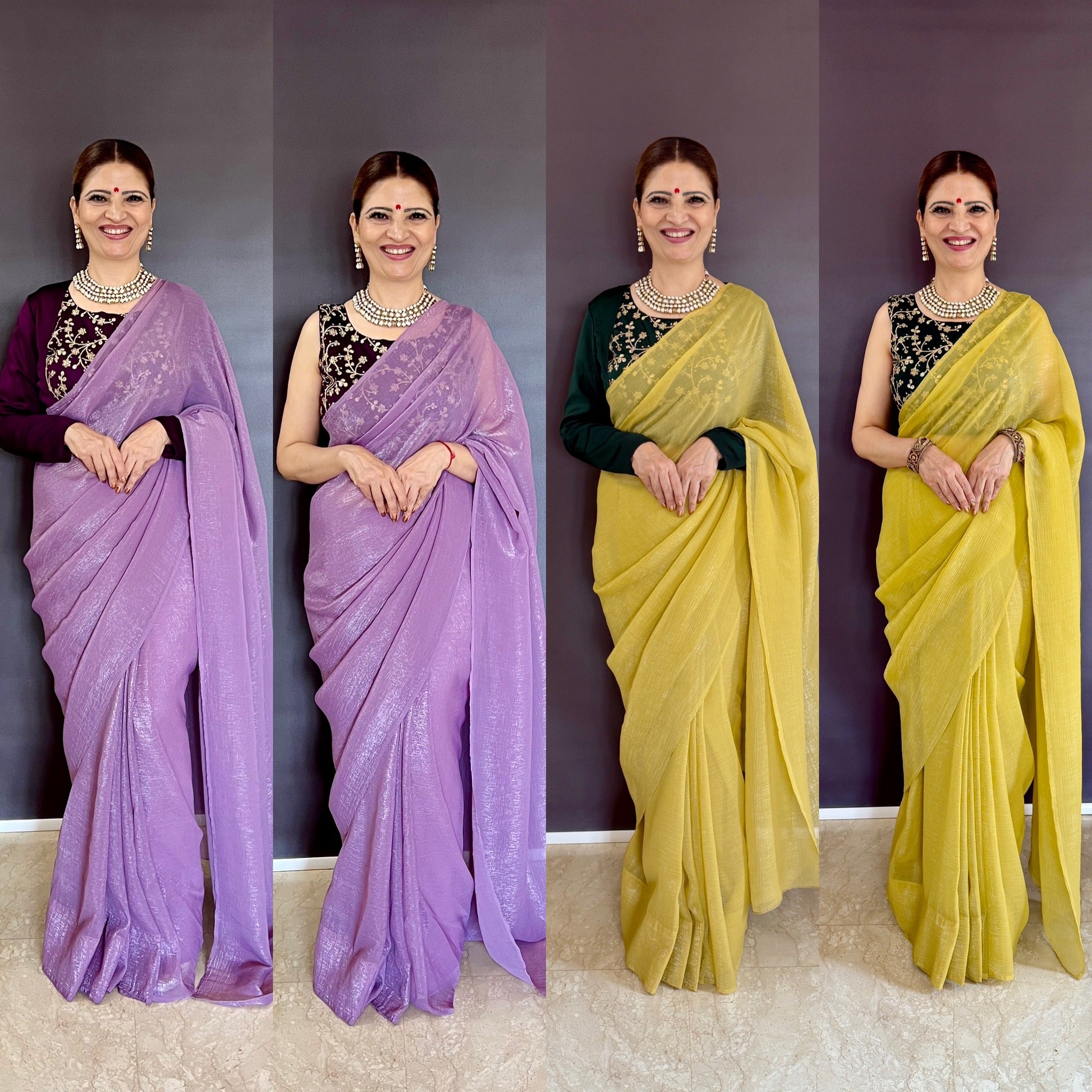 Get this sparkle silk saree with trendsetting kanthi blouse look