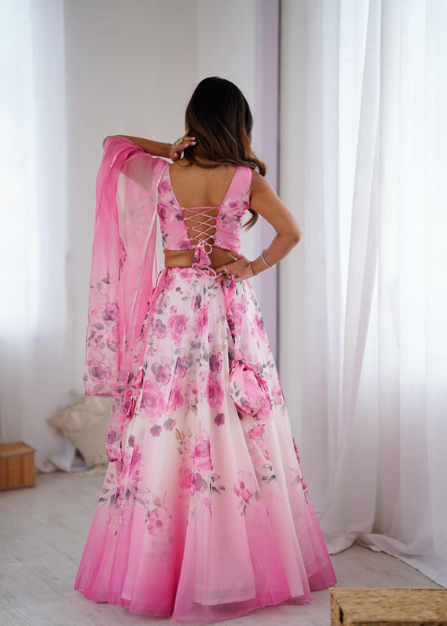 Organza silk Lehenga set