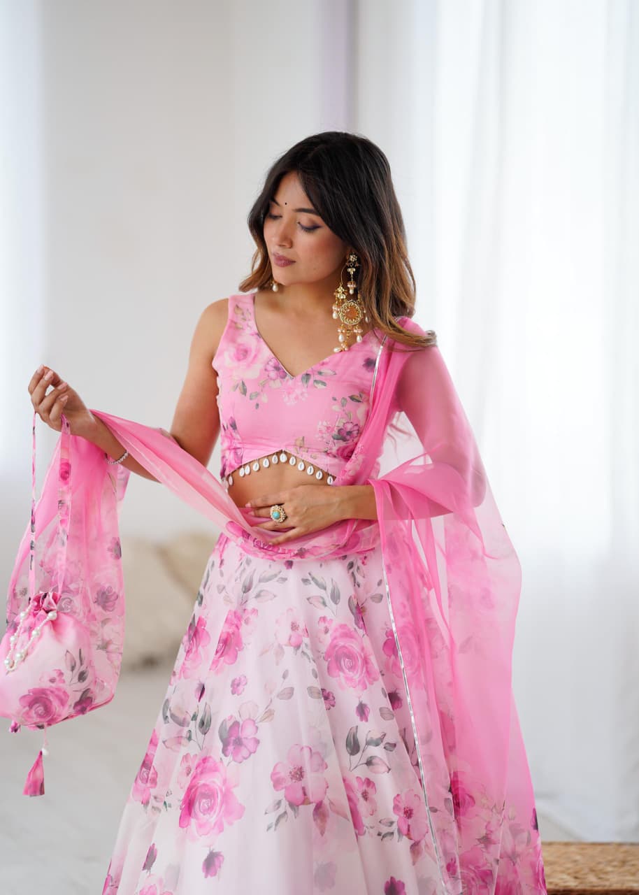 Organza silk Lehenga set