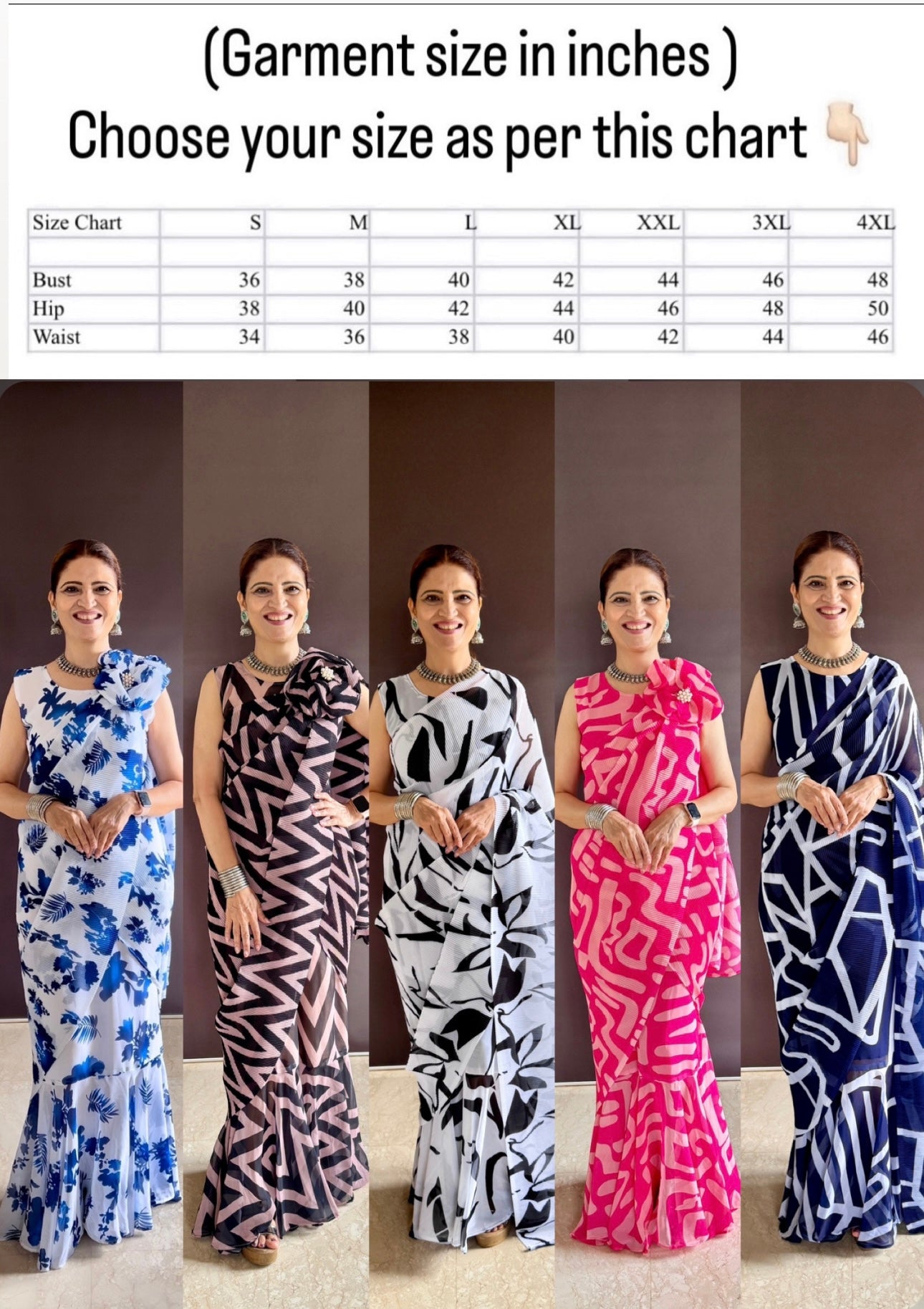 Elevate your style with vibrant colorful prints of Gown Saree