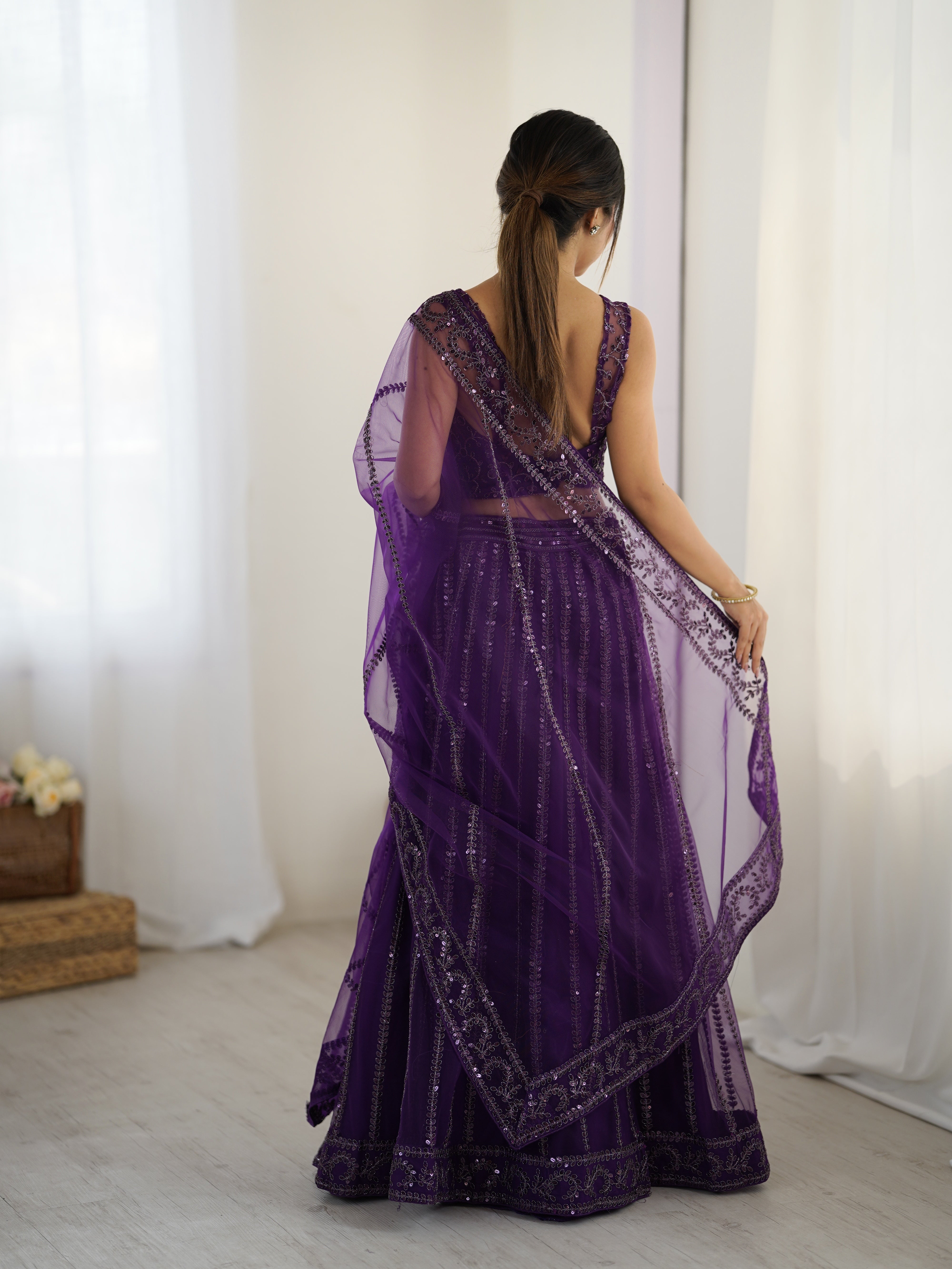 Lehenga Set - Where Tradition meets the magic of violet dreams