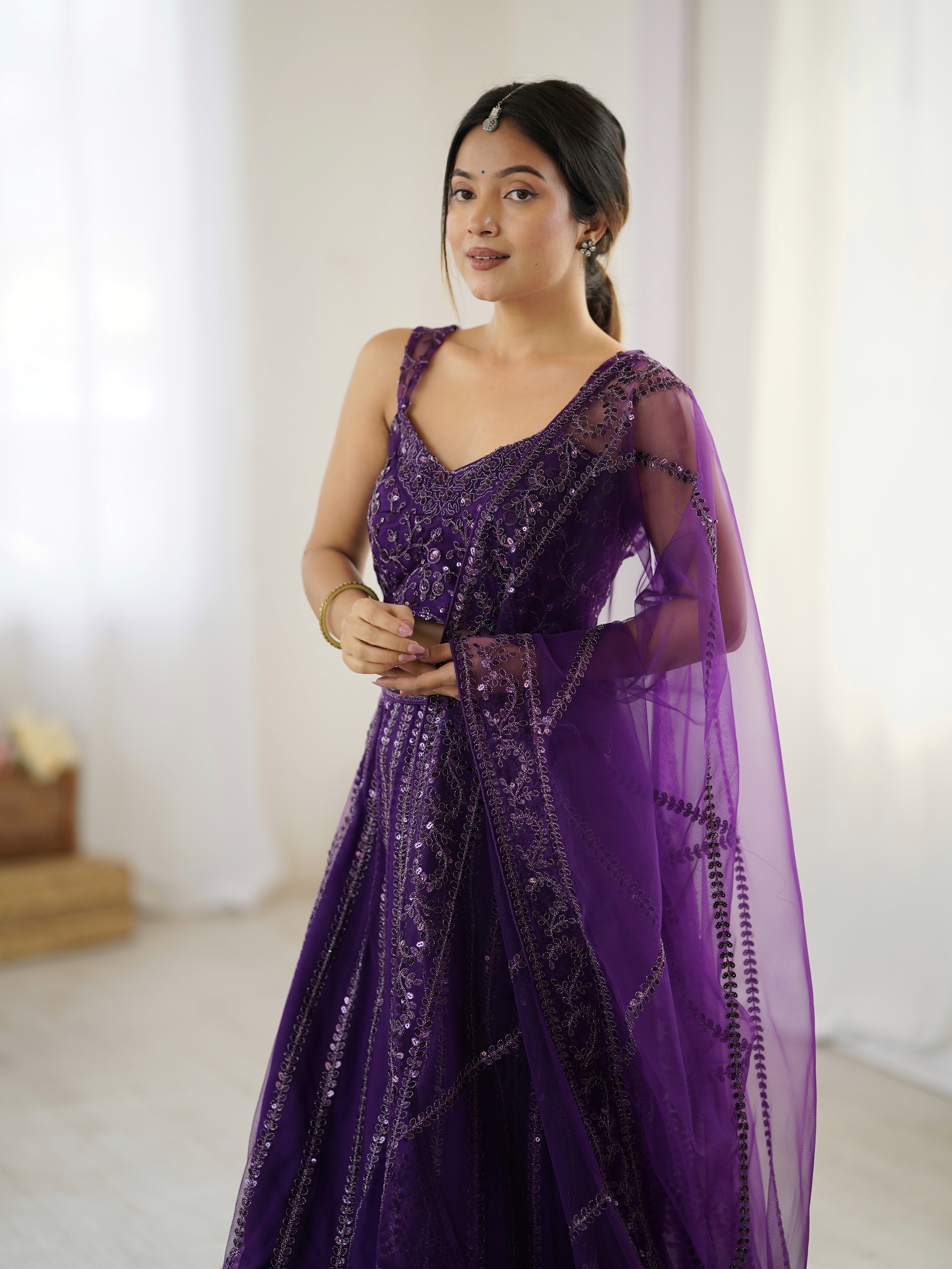 Lehenga Set - Where Tradition meets the magic of violet dreams