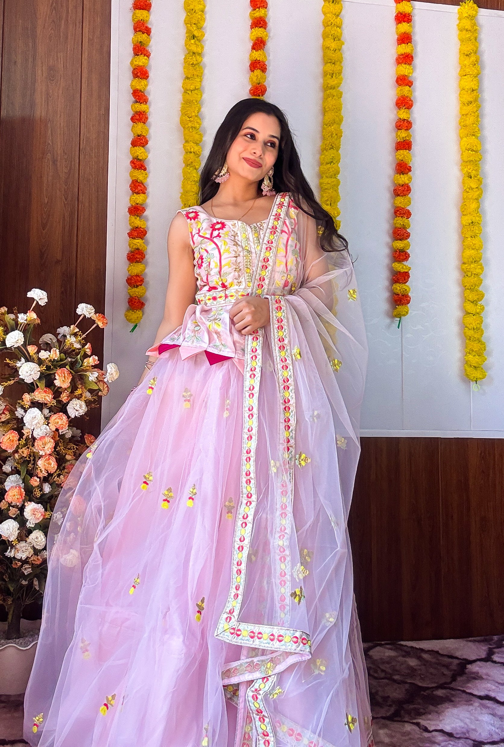 Stylish Peplum Style Lehenga Set