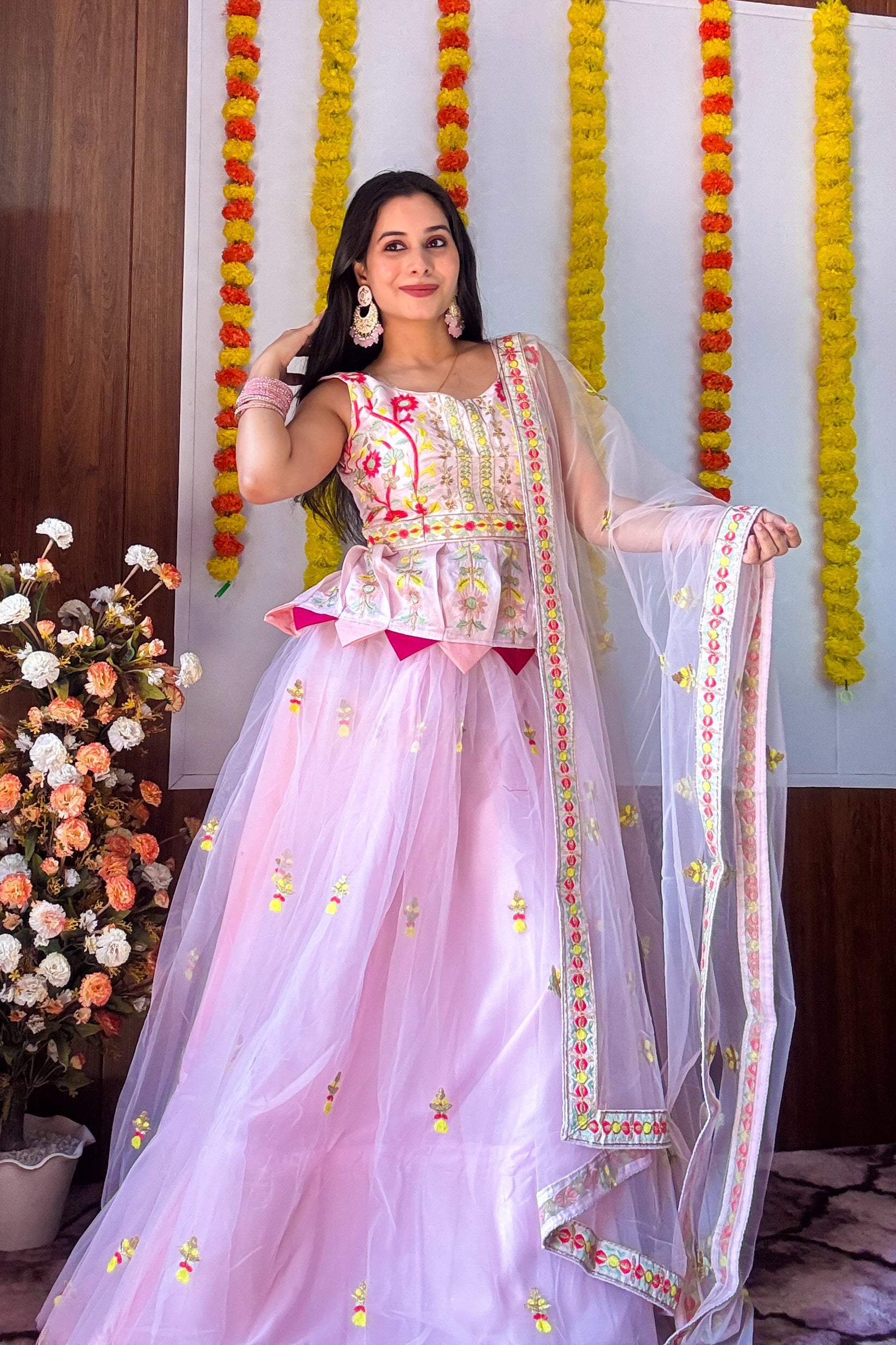 Stylish Peplum Style Lehenga Set