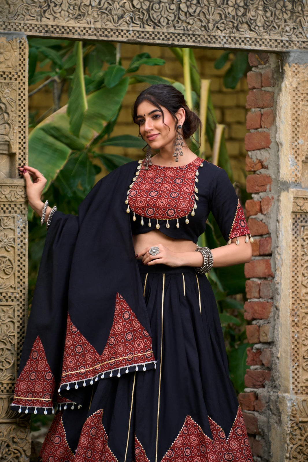 Lehenga With Eye-Catching Prints, and Gota Patti