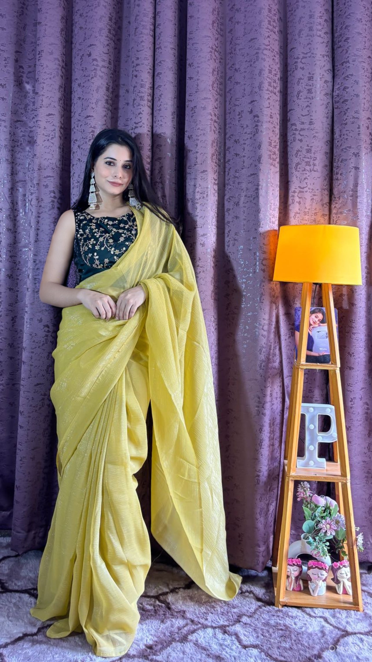 Sleeveless charm, jacketed grace – saree with a twist