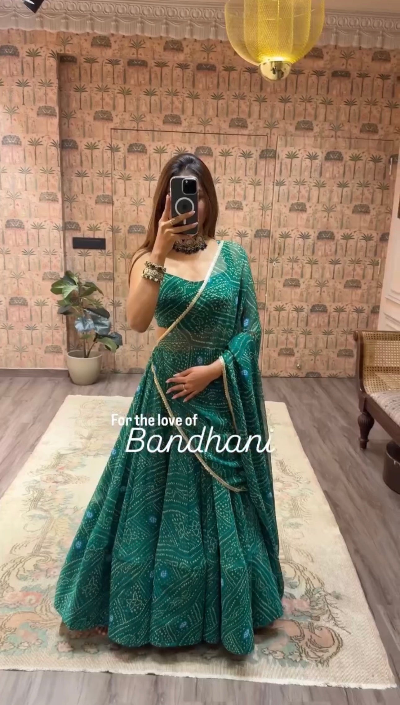 Dance of colours , tradition of bandhani - Lehenga set