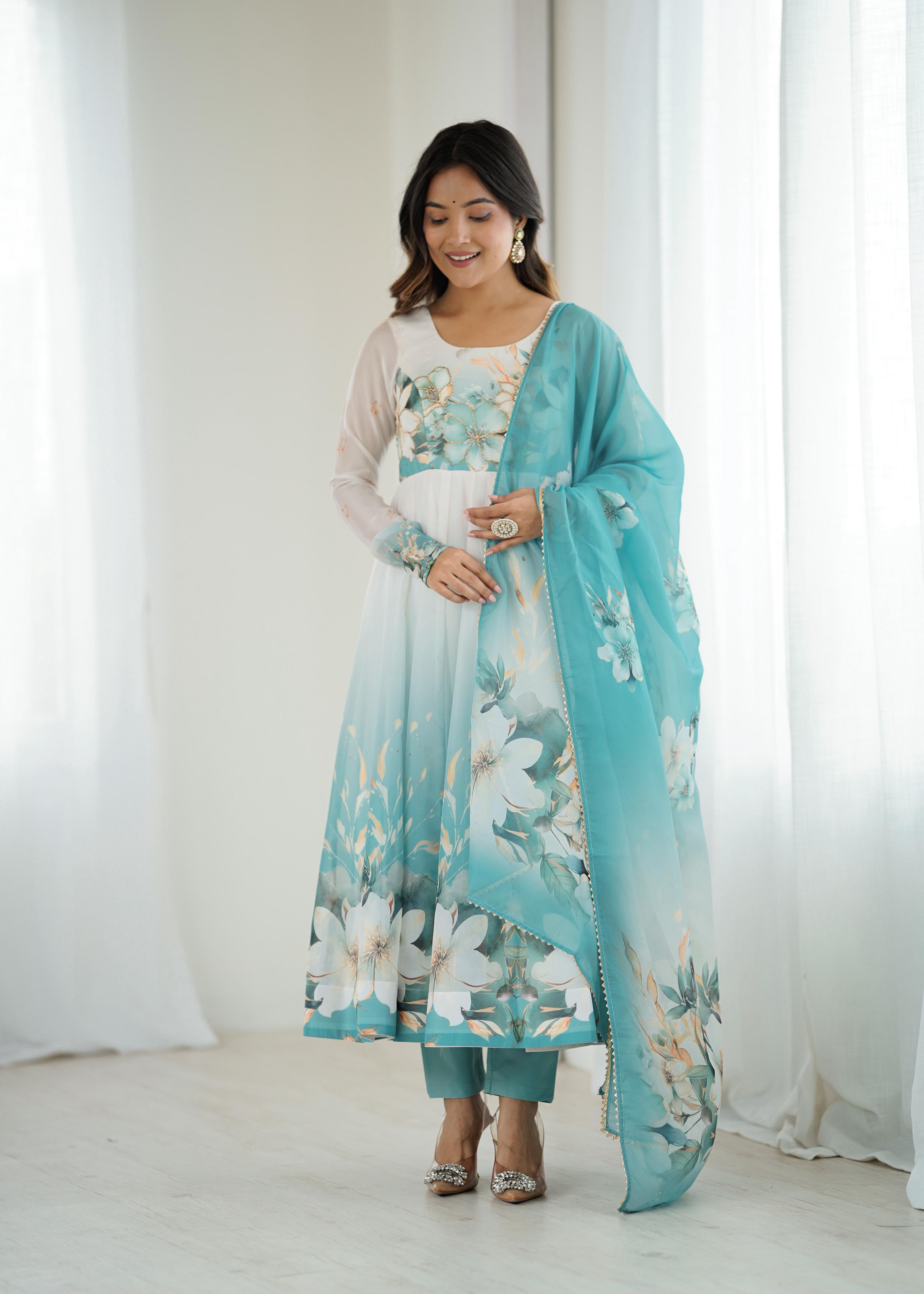 Festive Bloom Anarkali Set