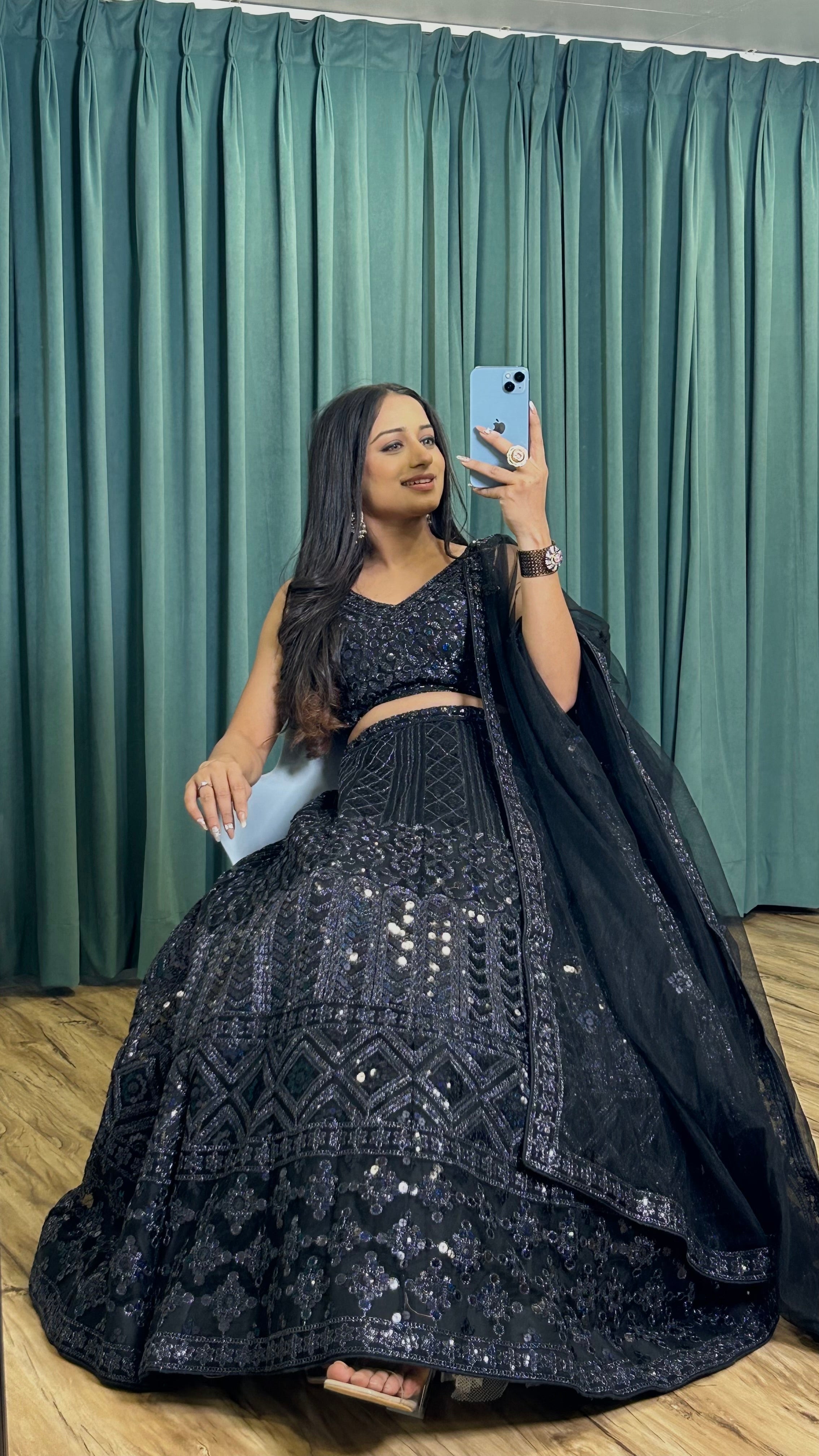 Fashion Book Designer Black Lehenga Set