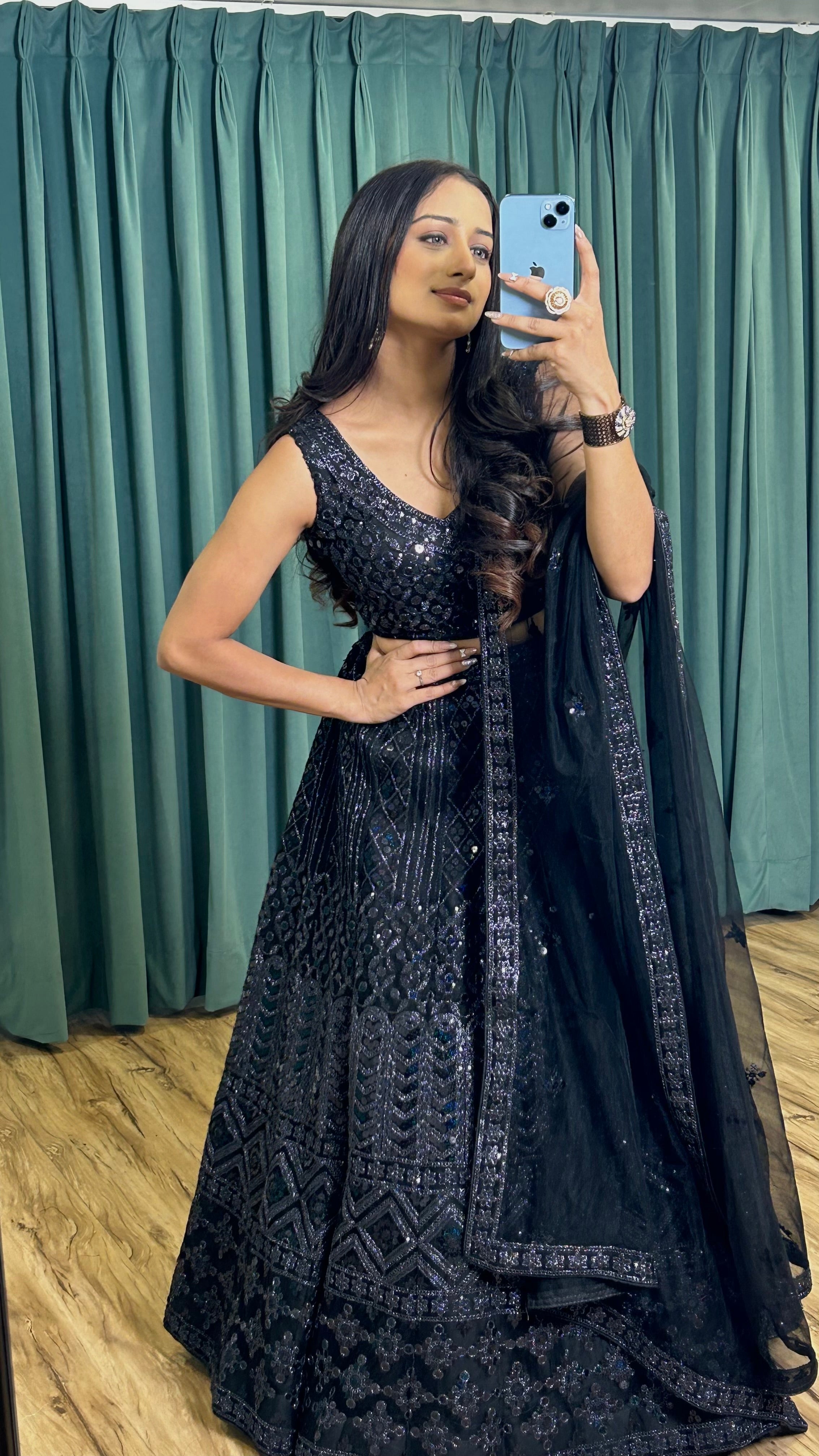 Fashion Book Designer Black Lehenga Set