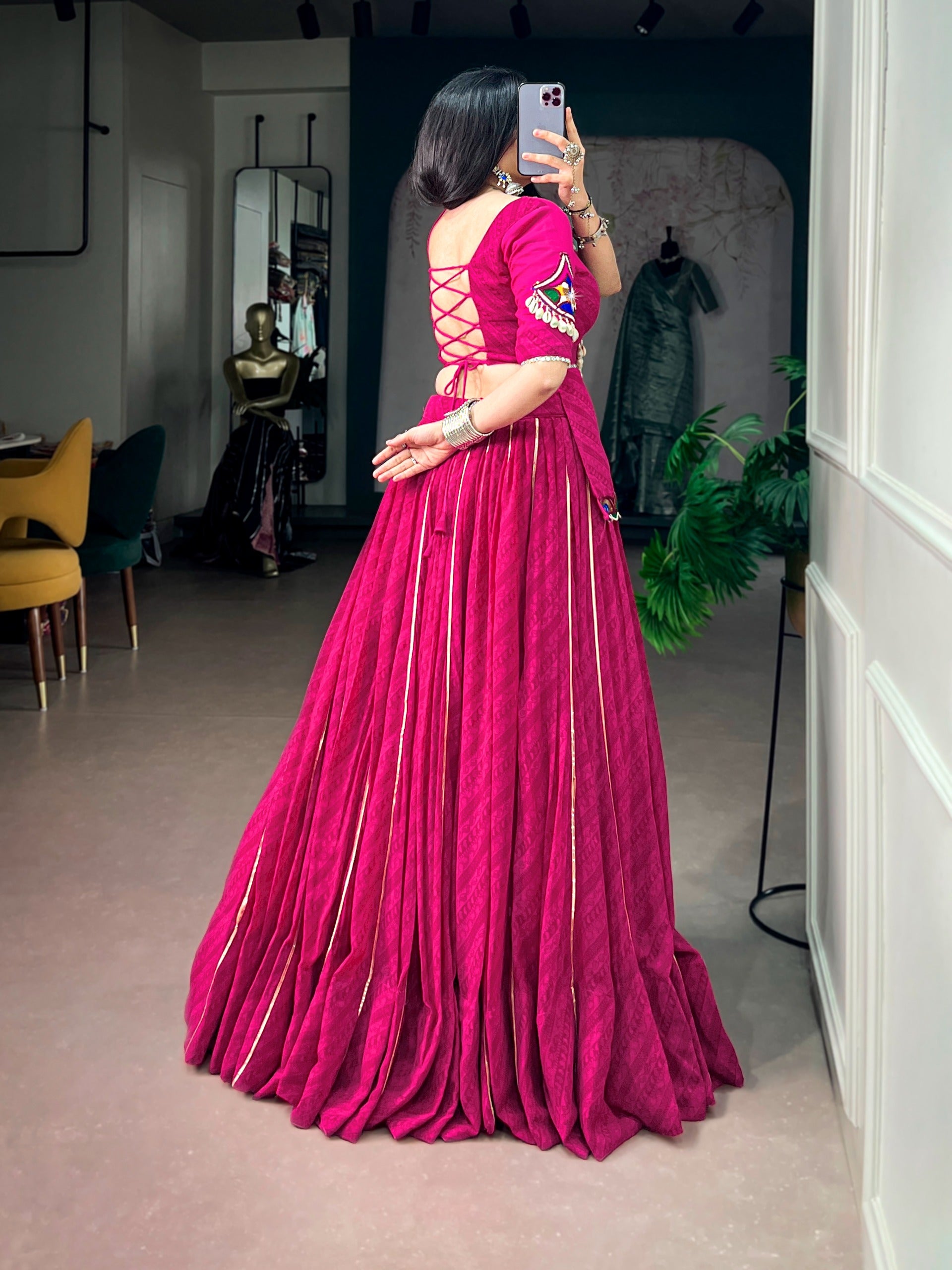 Twirl ready in Rani pink.