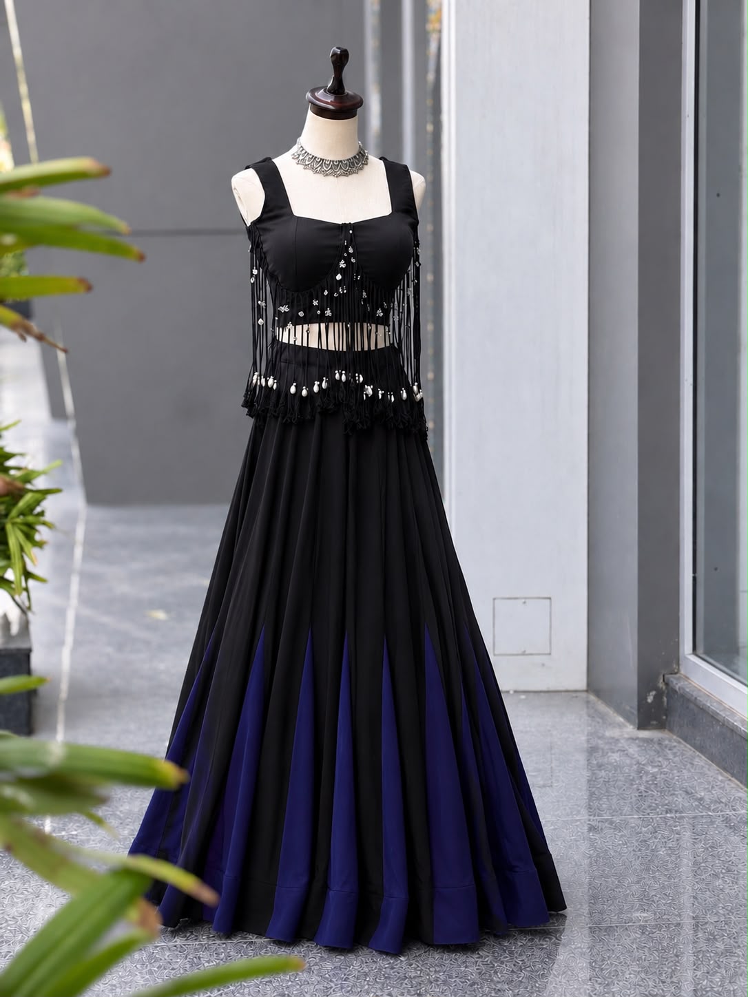 Midnight drama, modern glamour- Lehenga set