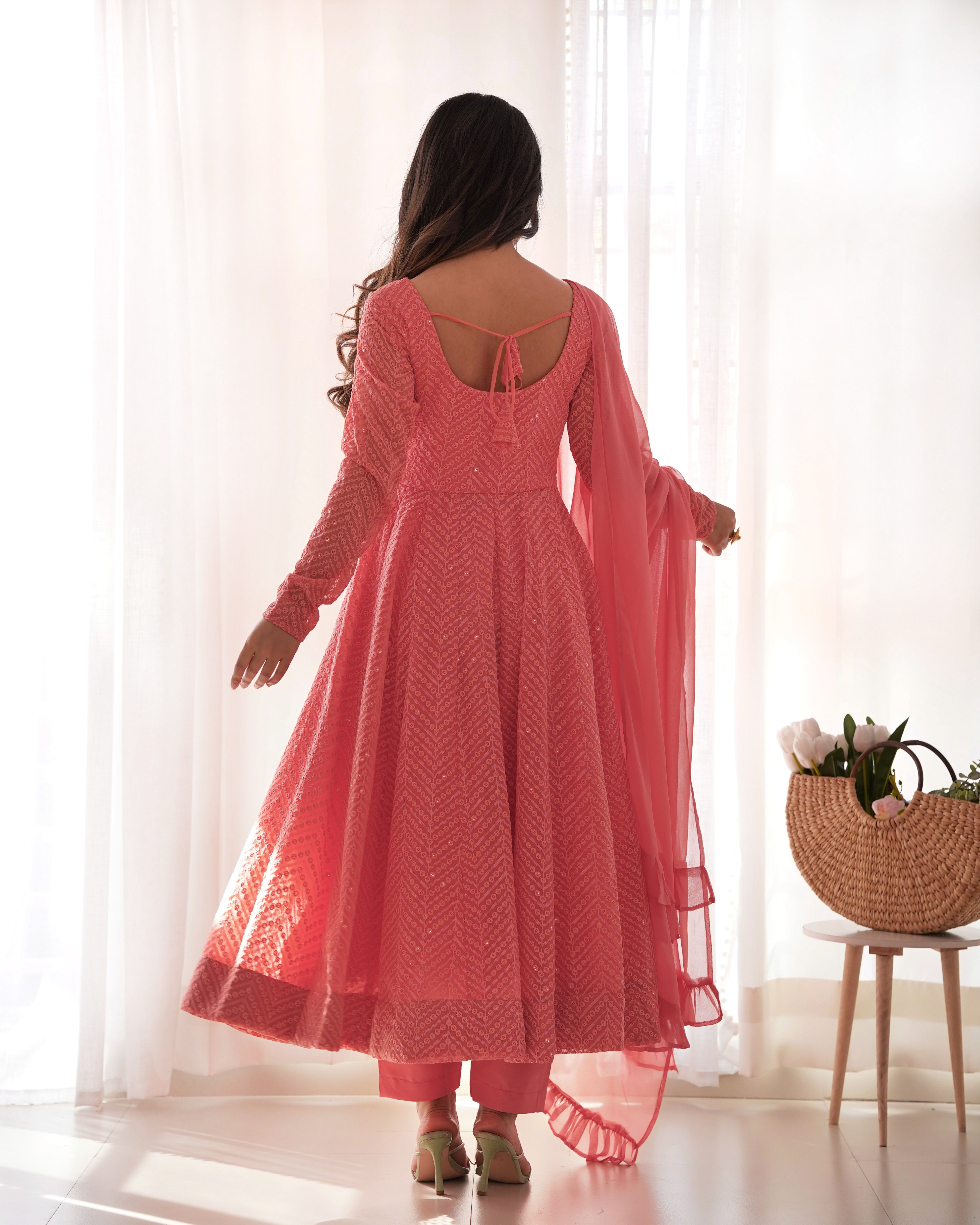 BEAUTIFUL LUKHNOWI SEQUENCE ANARKALI SET
