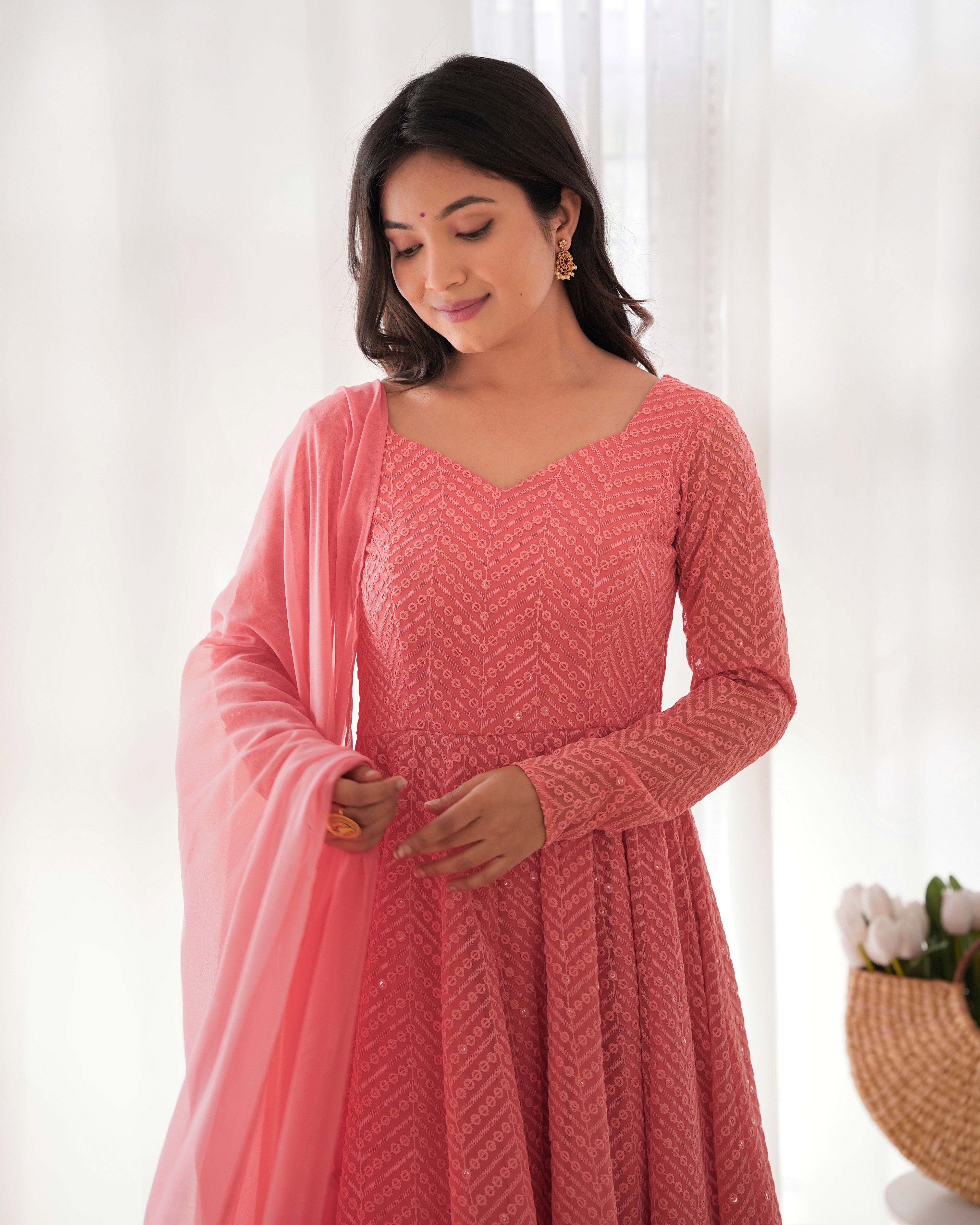 BEAUTIFUL LUKHNOWI SEQUENCE ANARKALI SET