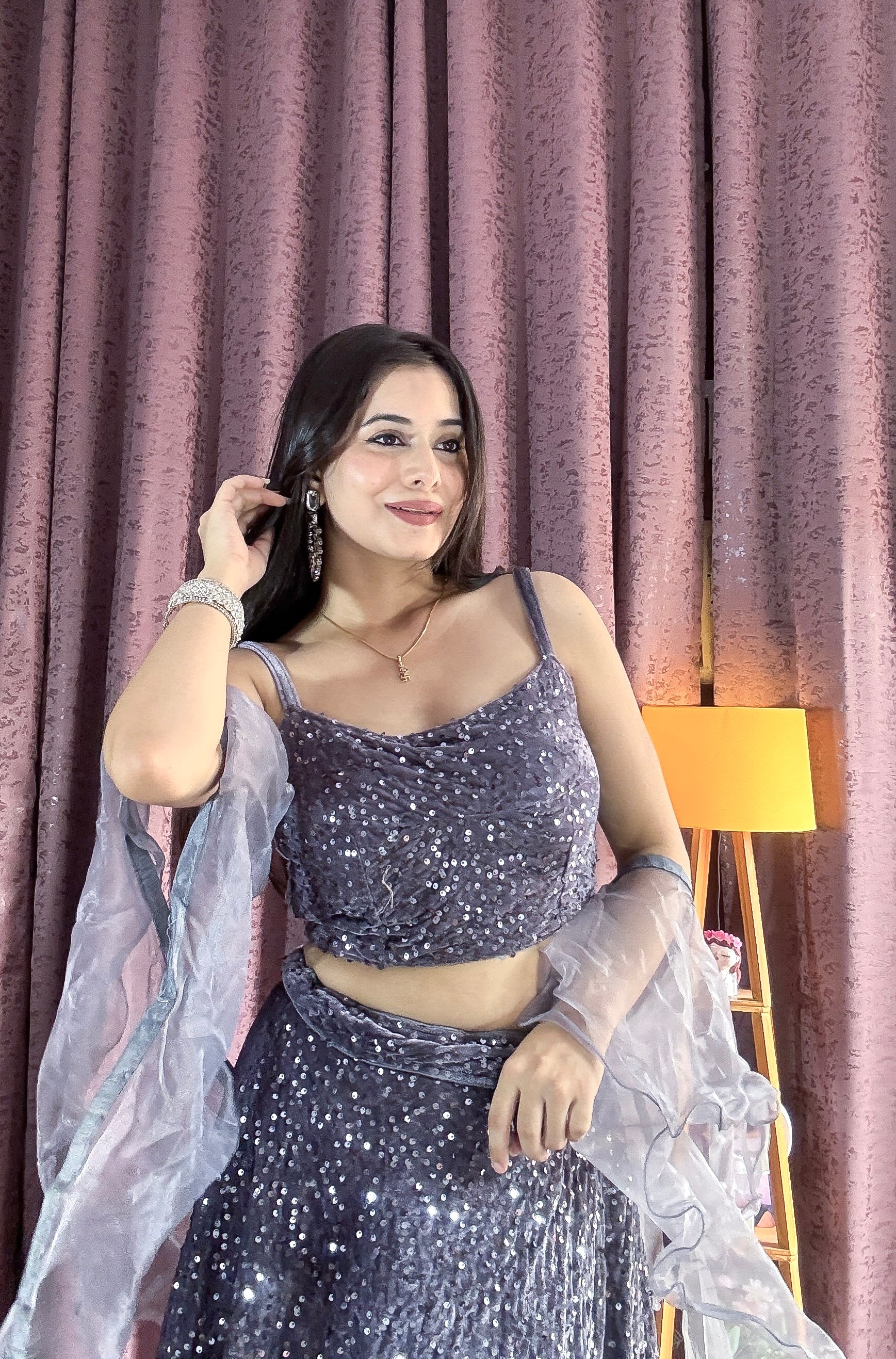 Designer Sequins Lehenga Set