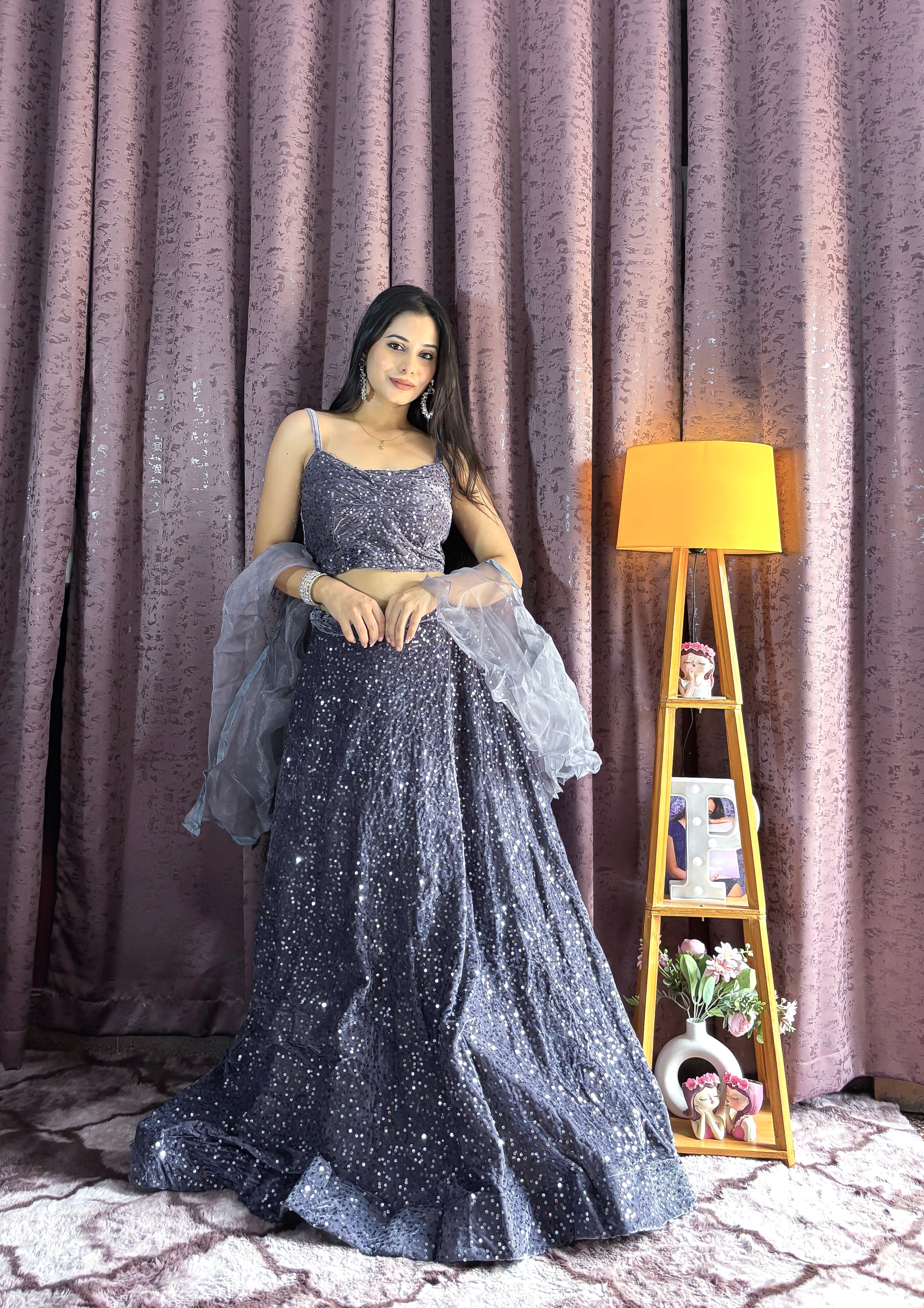 Designer Sequins Lehenga Set