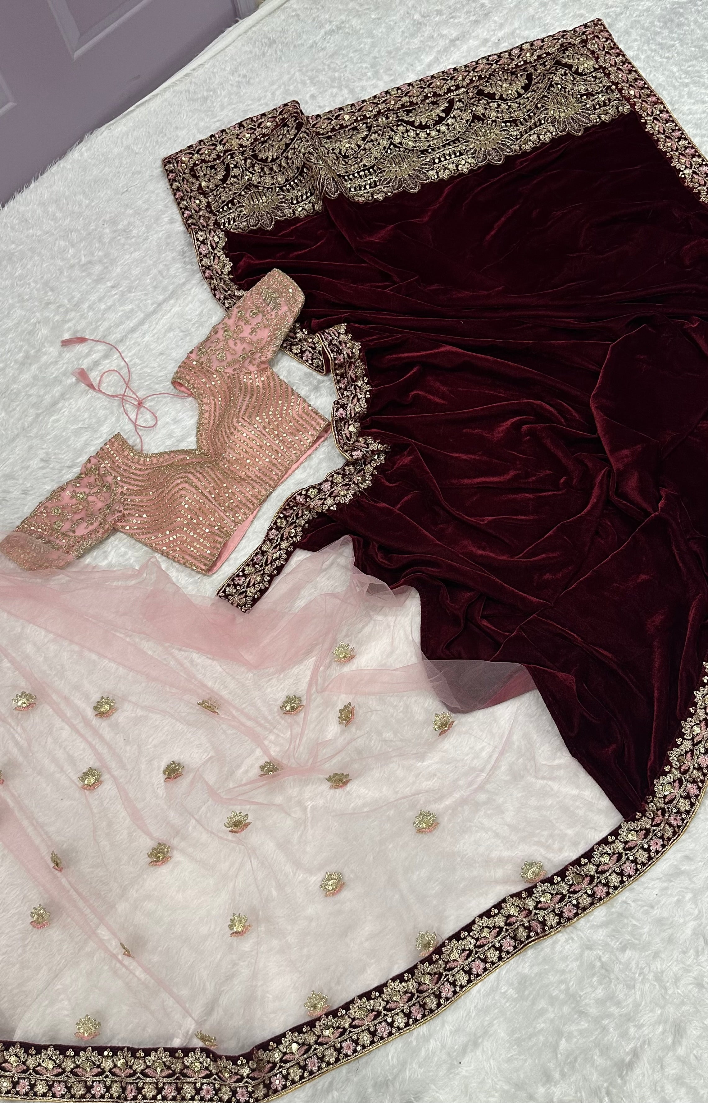 Stunning velvet Saree