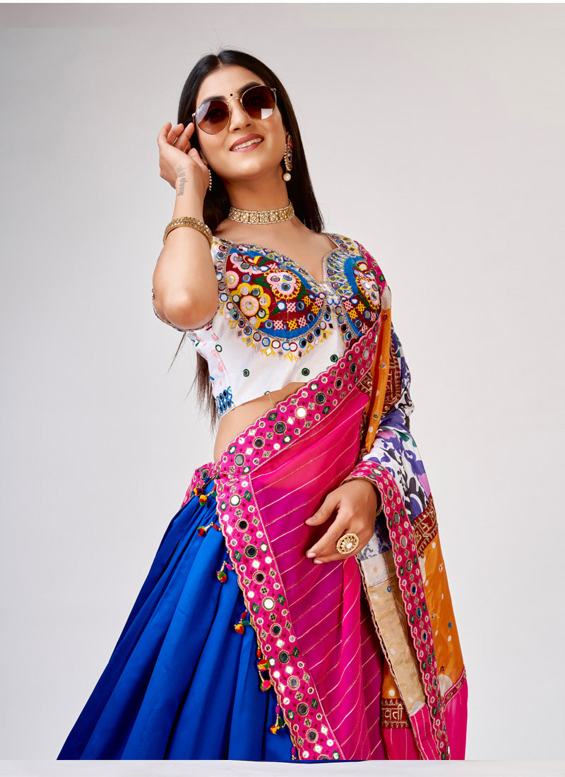 Dance into the garba night with grace and style .This stunning designer outfit is definitely the most amazing pick