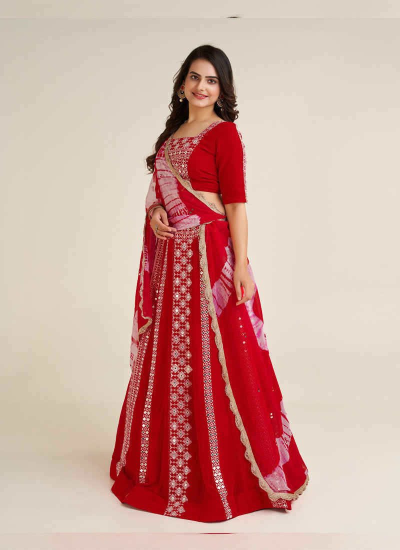 Designer Red lehenga is perfect for you to Feel Lost in Beauty of traditional