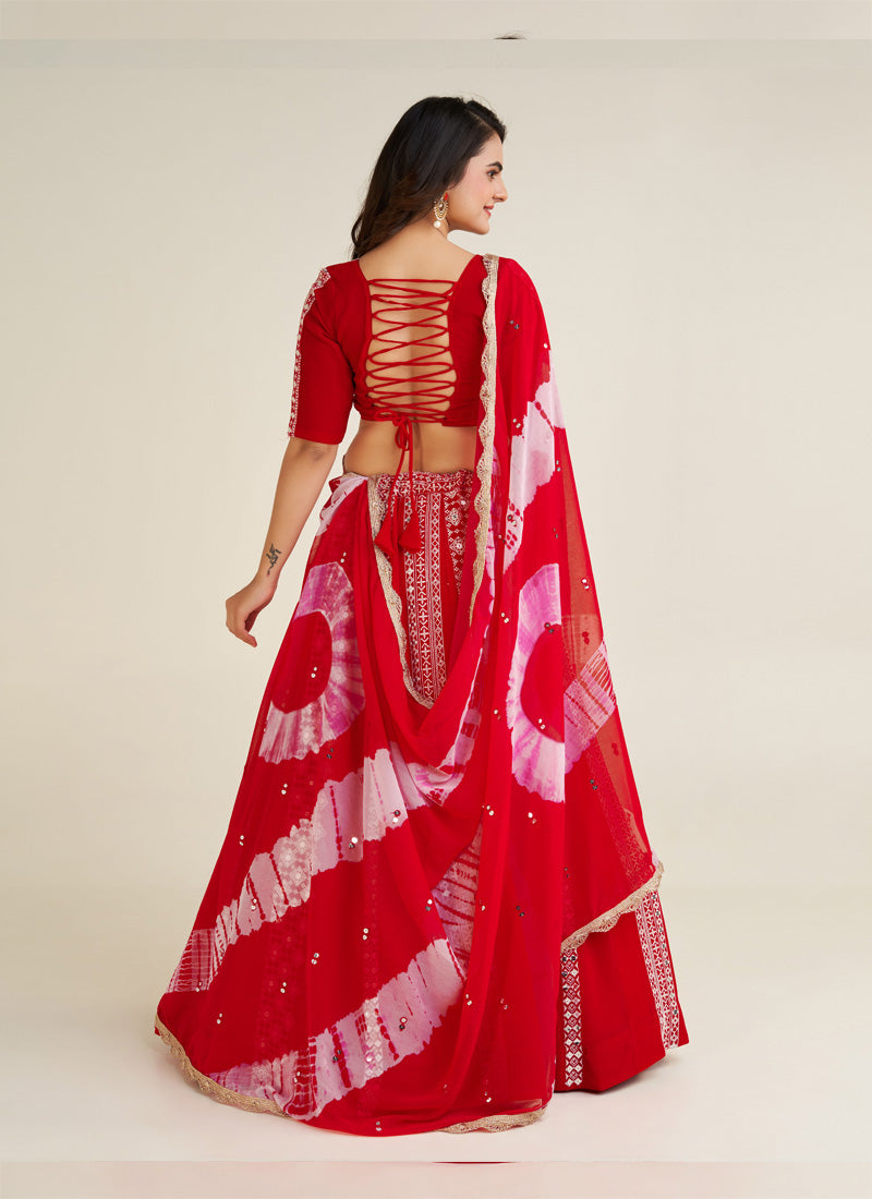 Designer Red lehenga is perfect for you to Feel Lost in Beauty of traditional