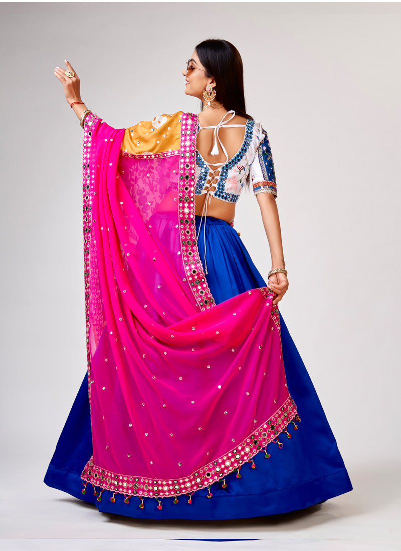 Dance into the garba night with grace and style .This stunning designer outfit is definitely the most amazing pick