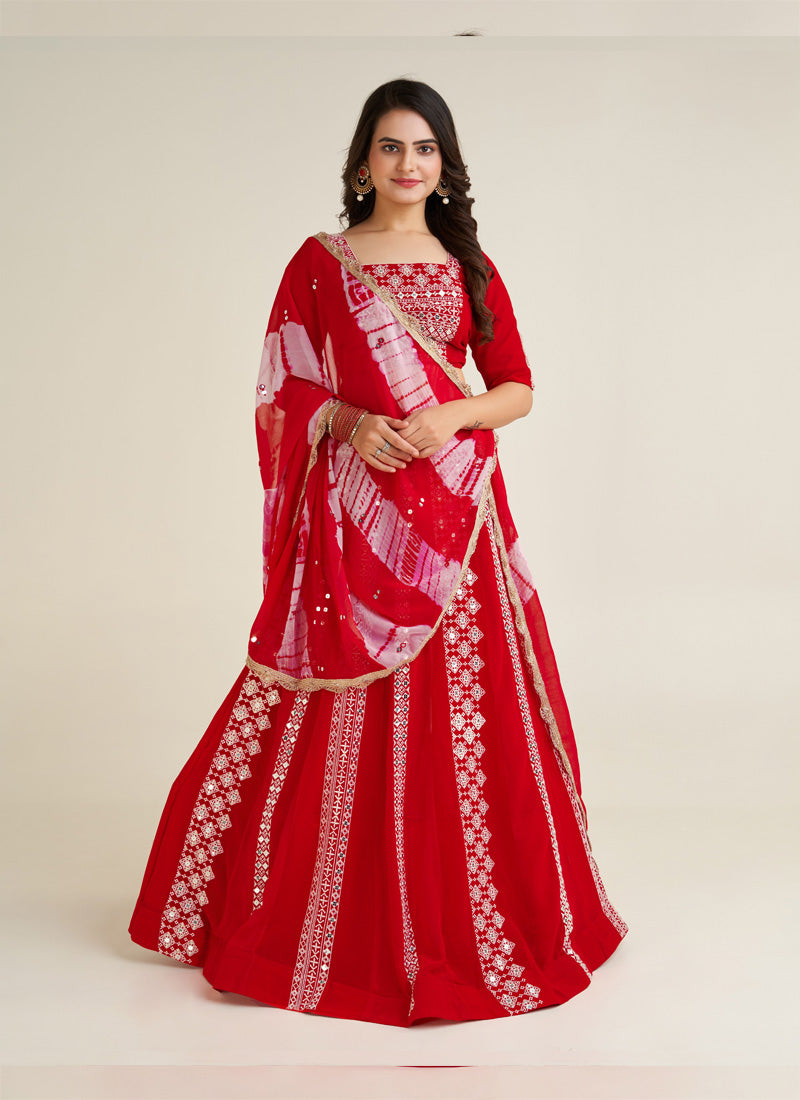 Designer Red lehenga is perfect for you to Feel Lost in Beauty of traditional