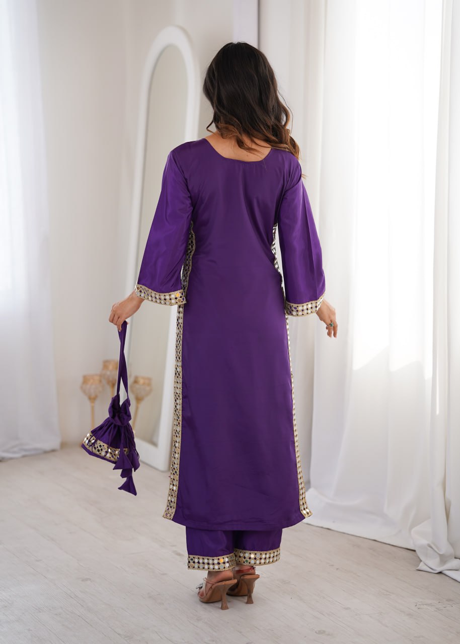 Natural Crepe kurti Set