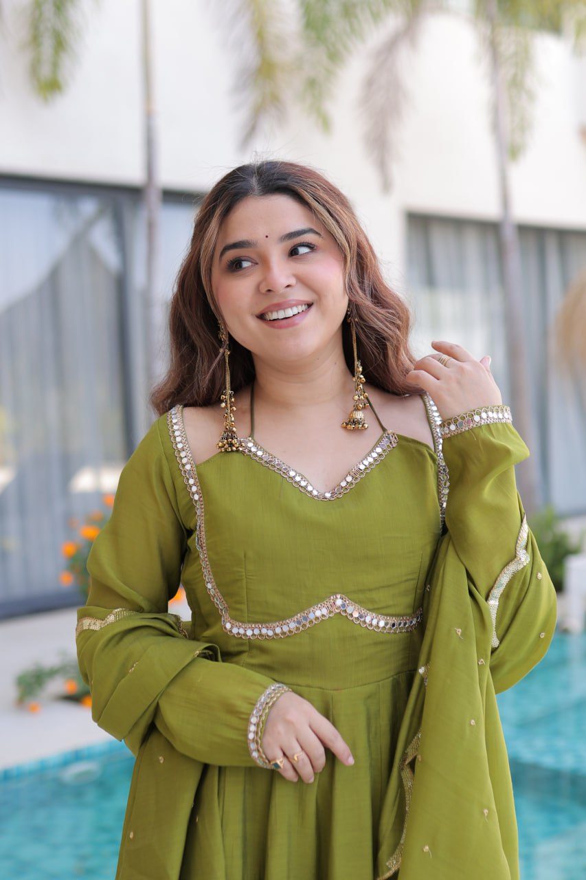 MAL CHANDERI KURTI PANT SET