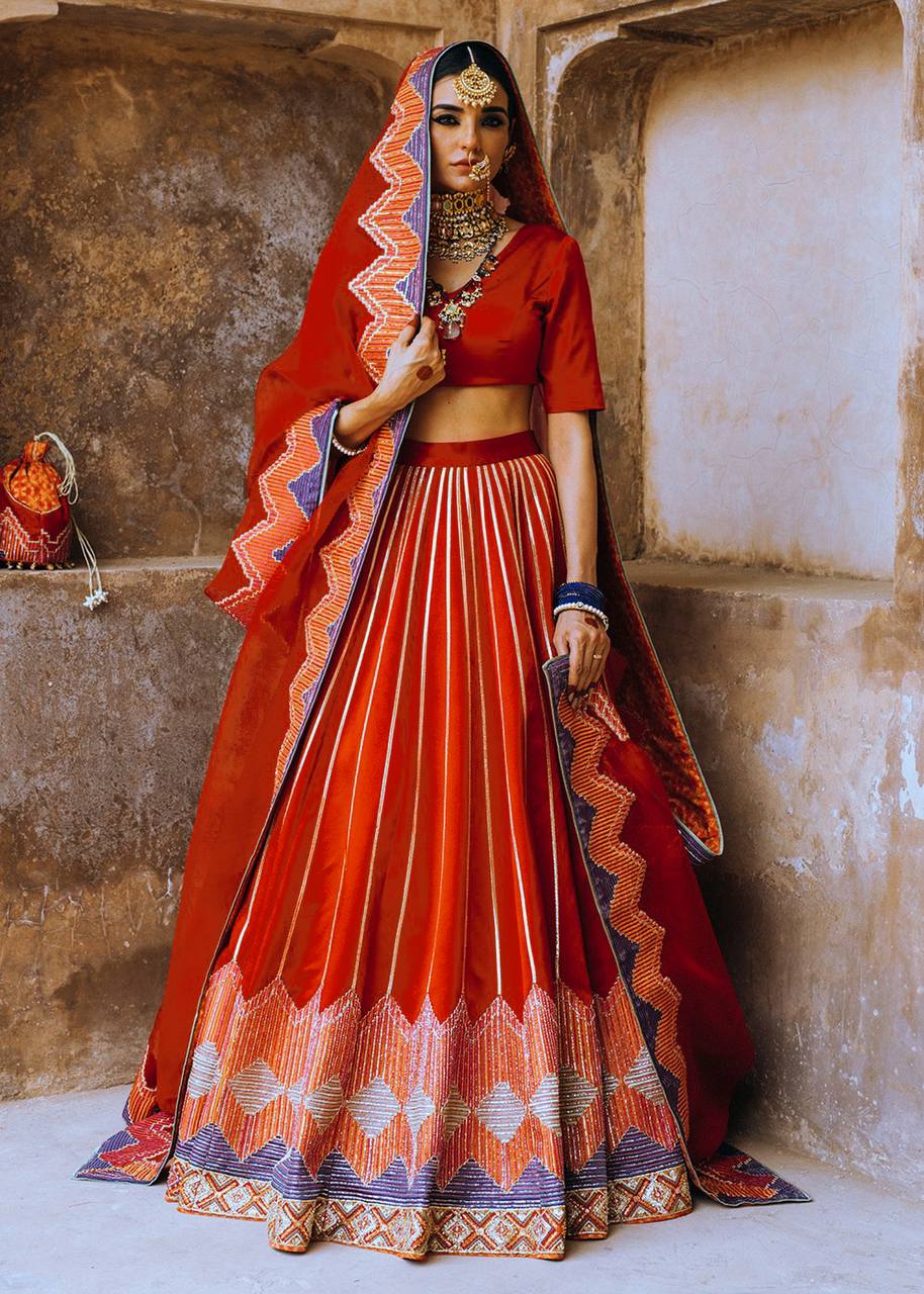 Get ready to groove on desi beats with this beautiful lehenga set