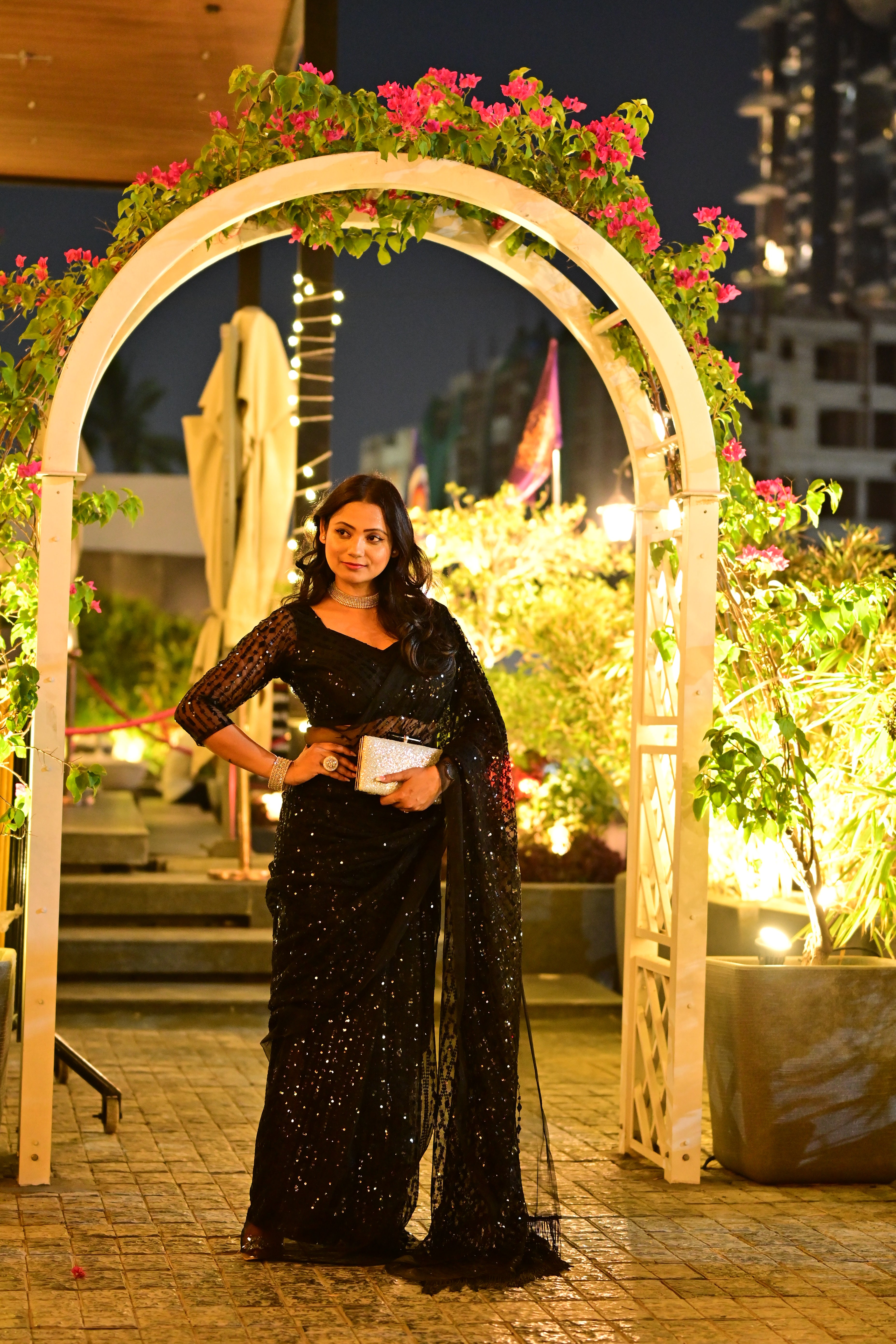 This Designer hot Black Saree is Perfect For your Cocktail Evening to Reception party