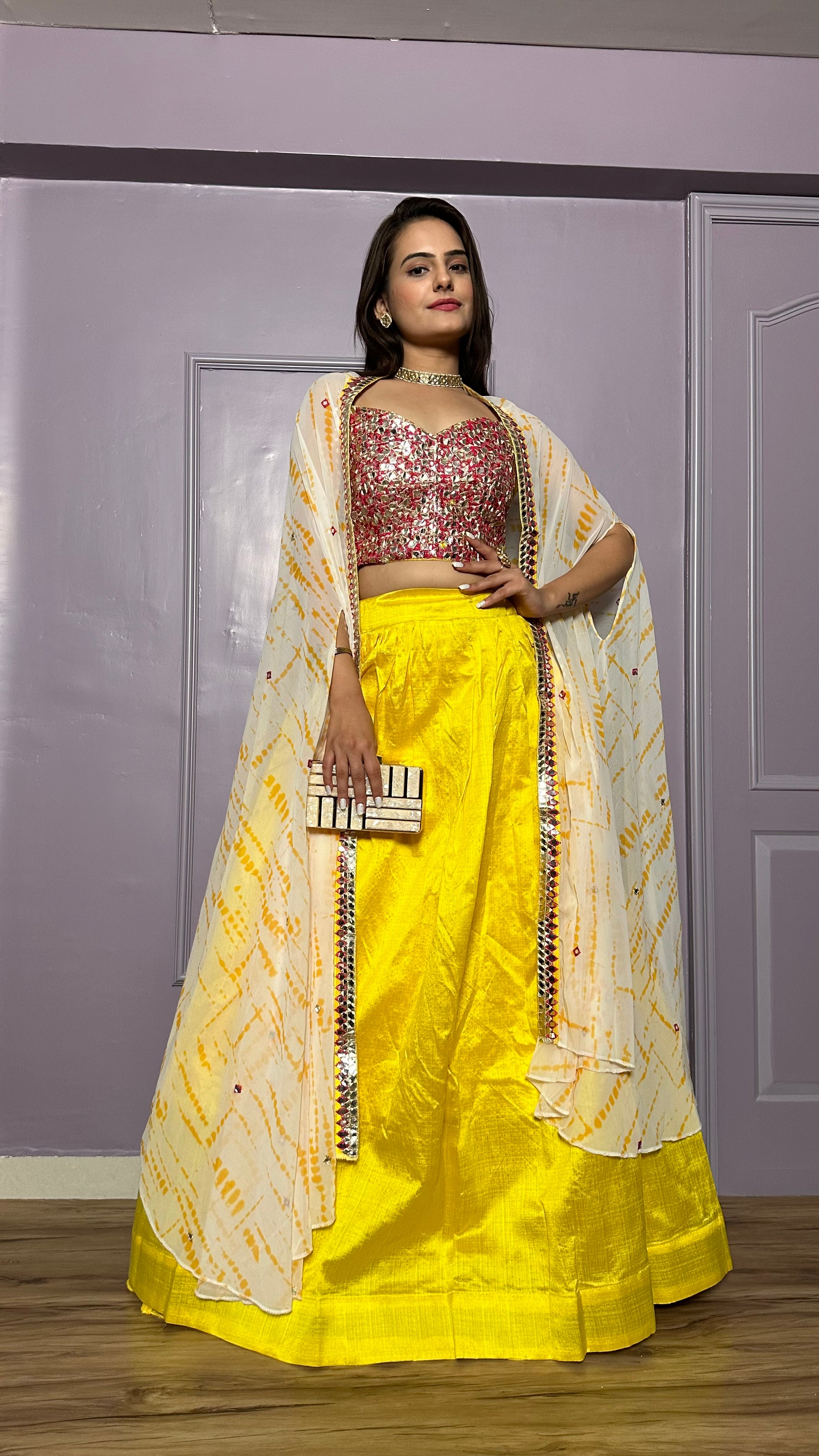 This Festive Season, elevate your style with this Stylish Indo western Lehenga set