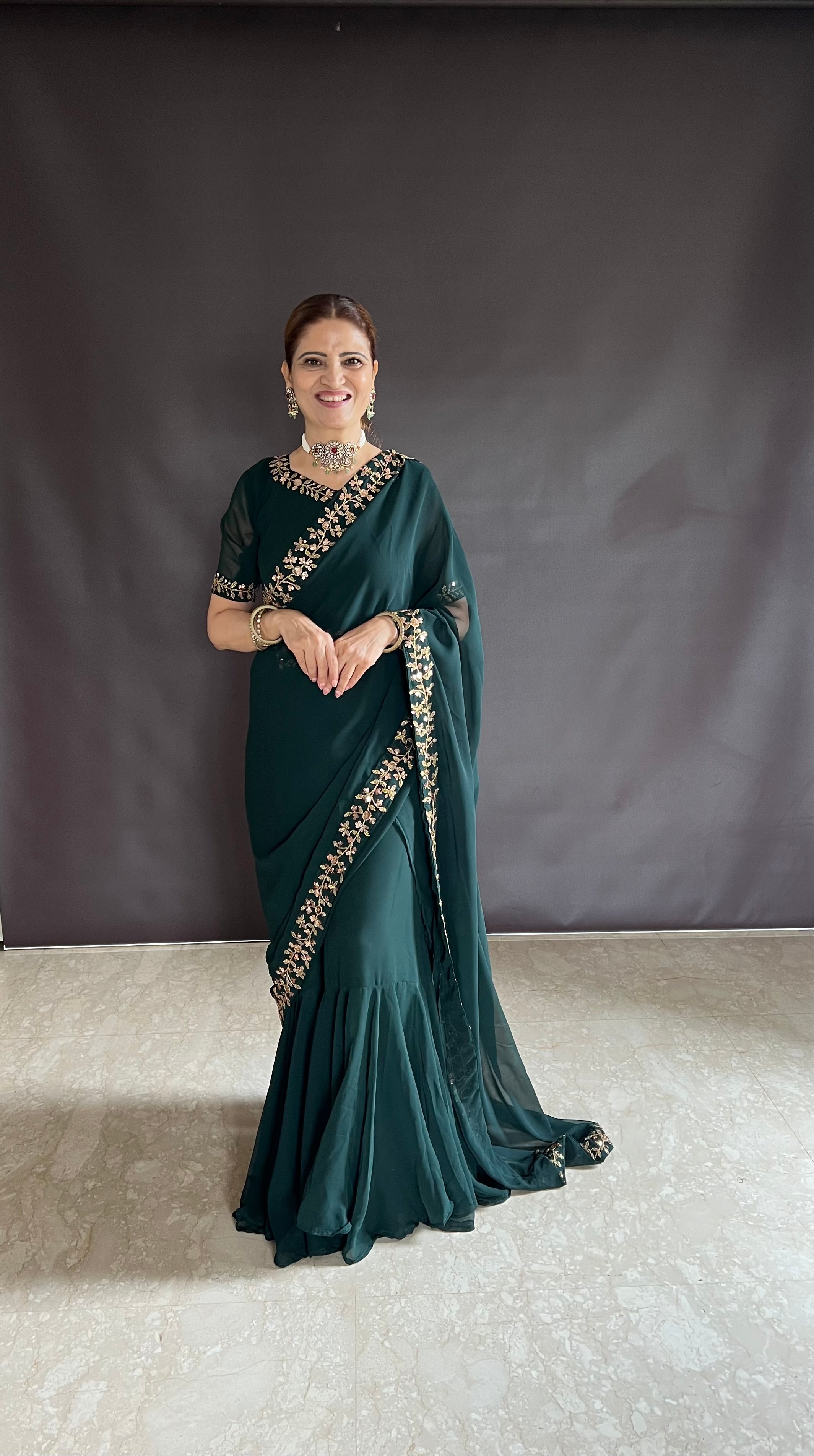 A Glamorous Twist To the Gown Saree