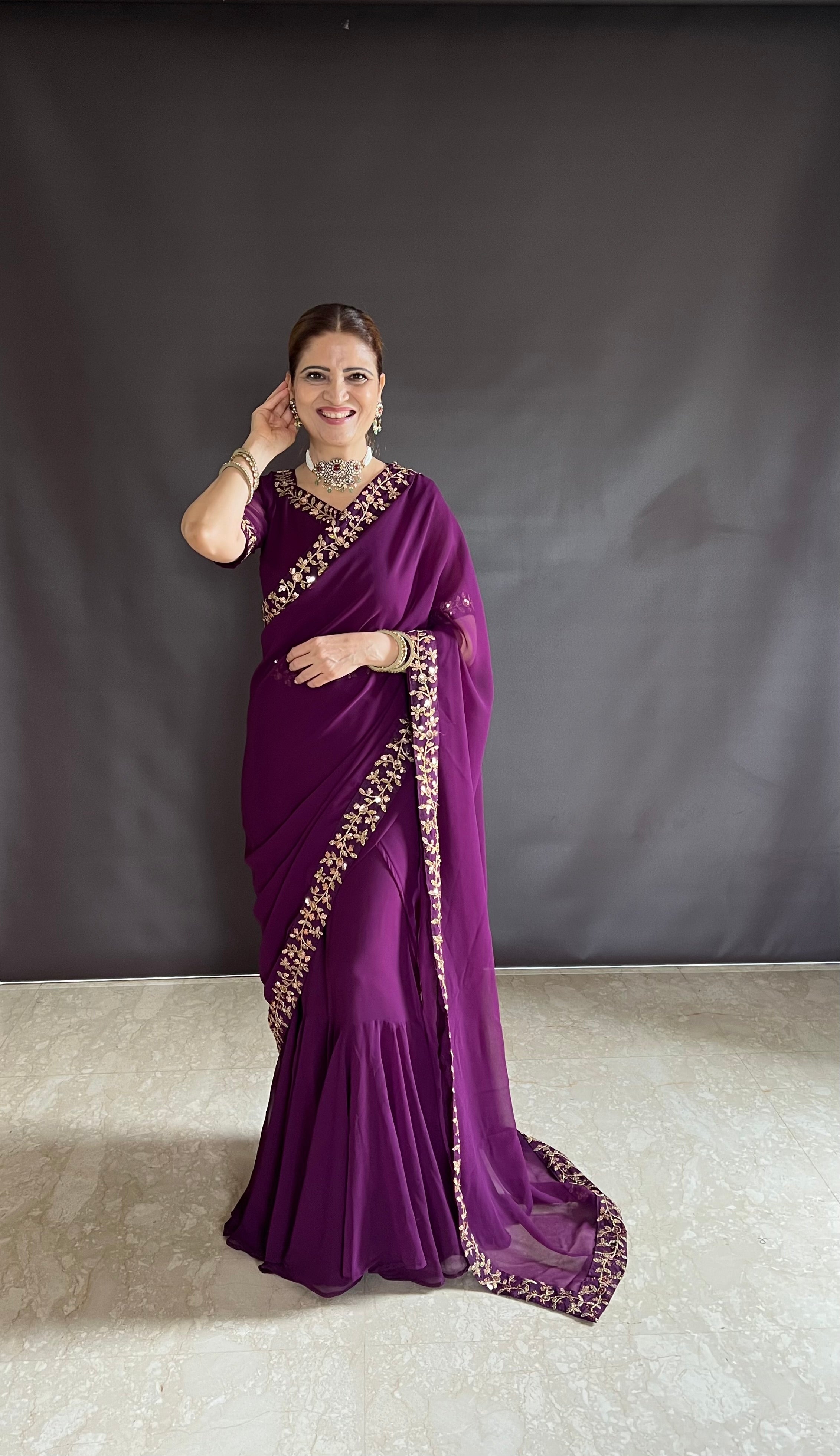 A Glamorous Twist To the Gown Saree