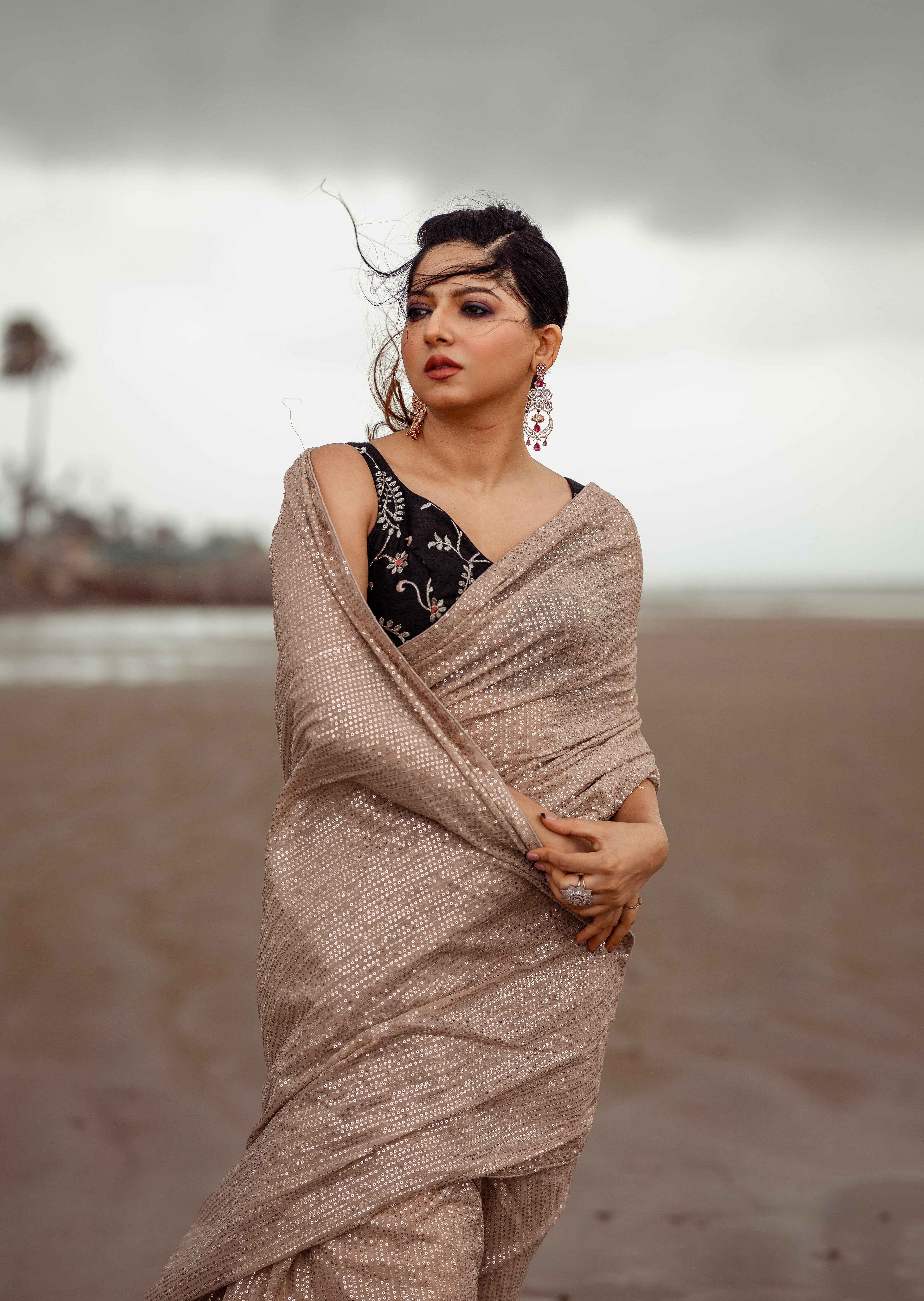 Shimmer & shine in our skin sequin saree