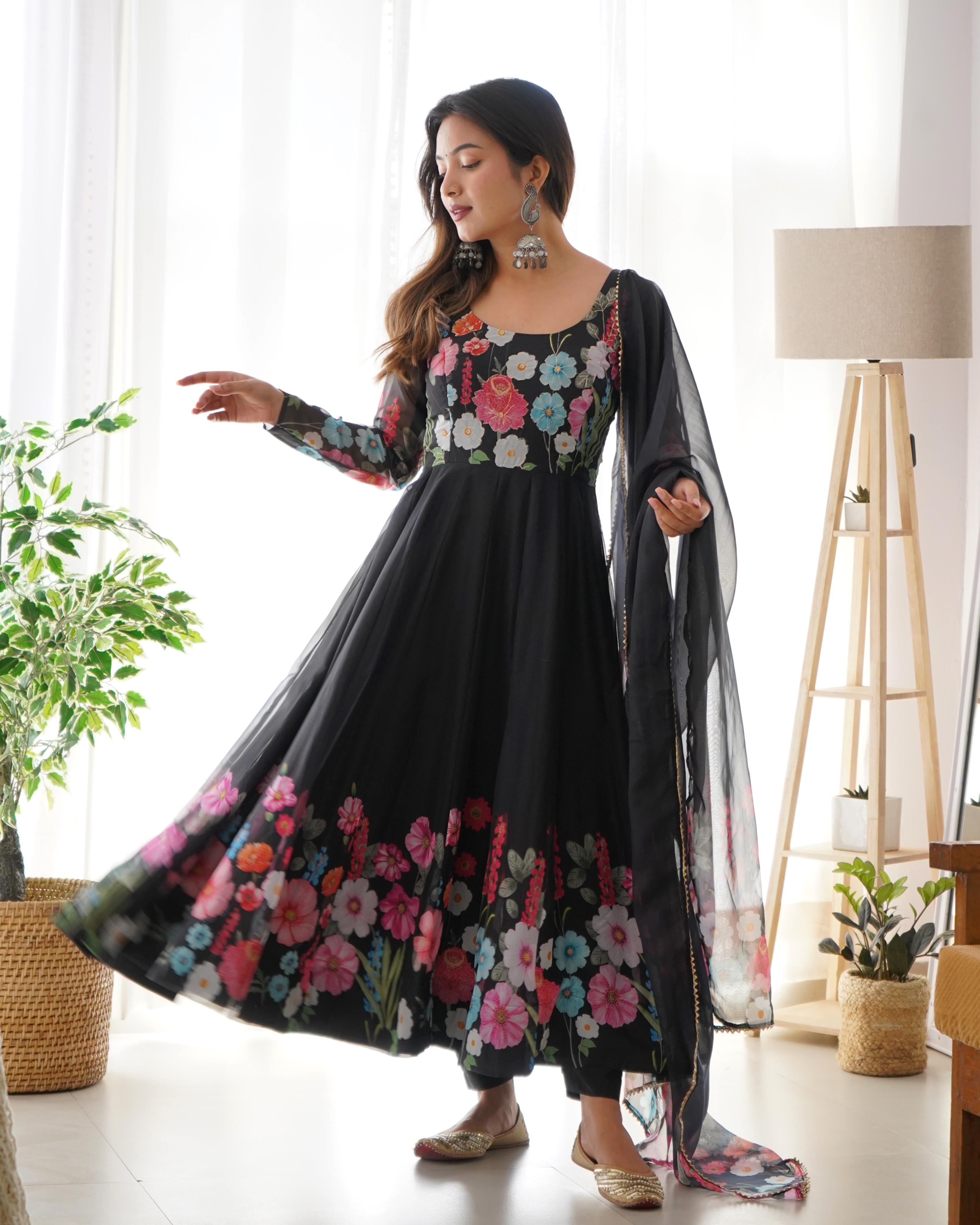 Treat yourself to the ultimate comfort and sophistication with our SOFT Organza Anarkali set