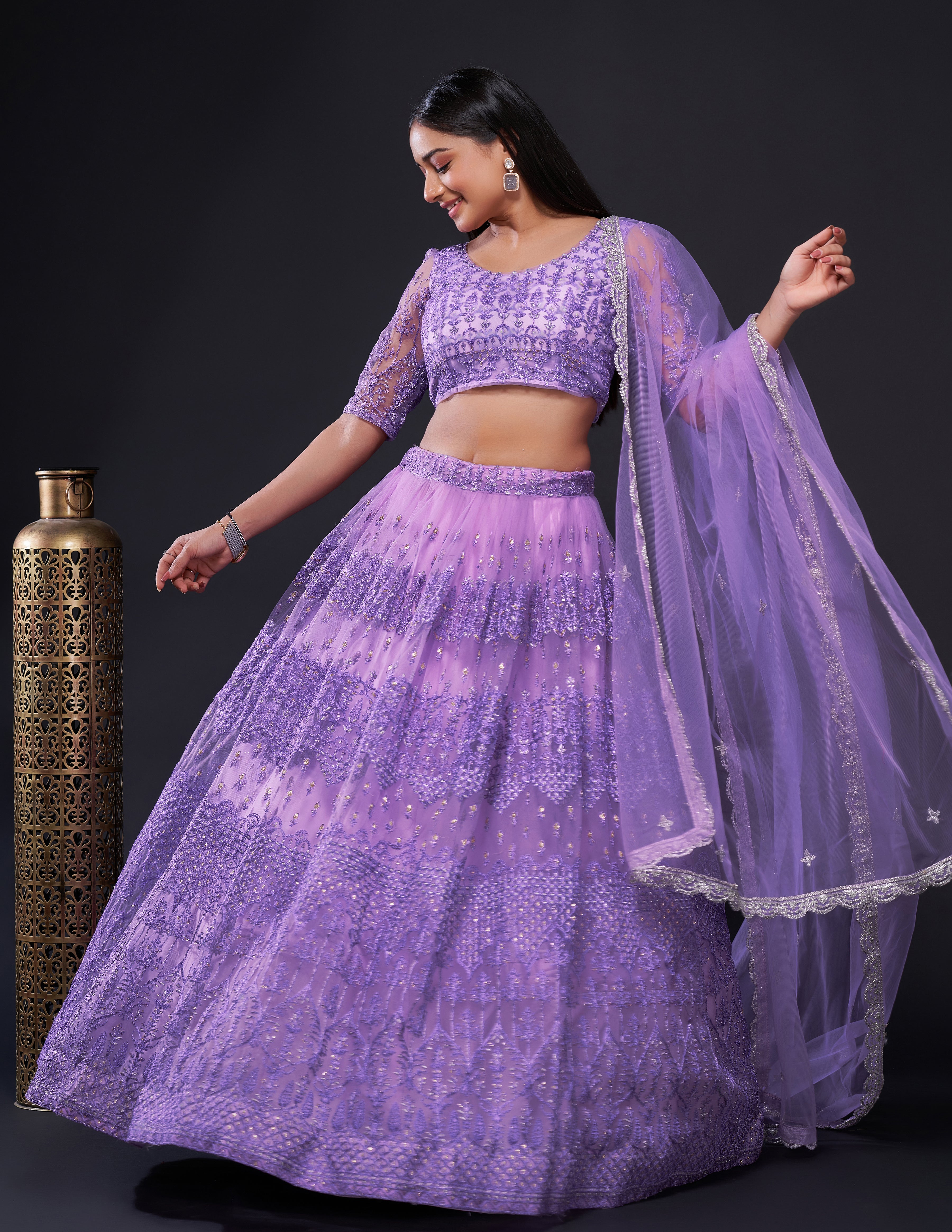 Fashion Book stunning lilac shimmer lehenga