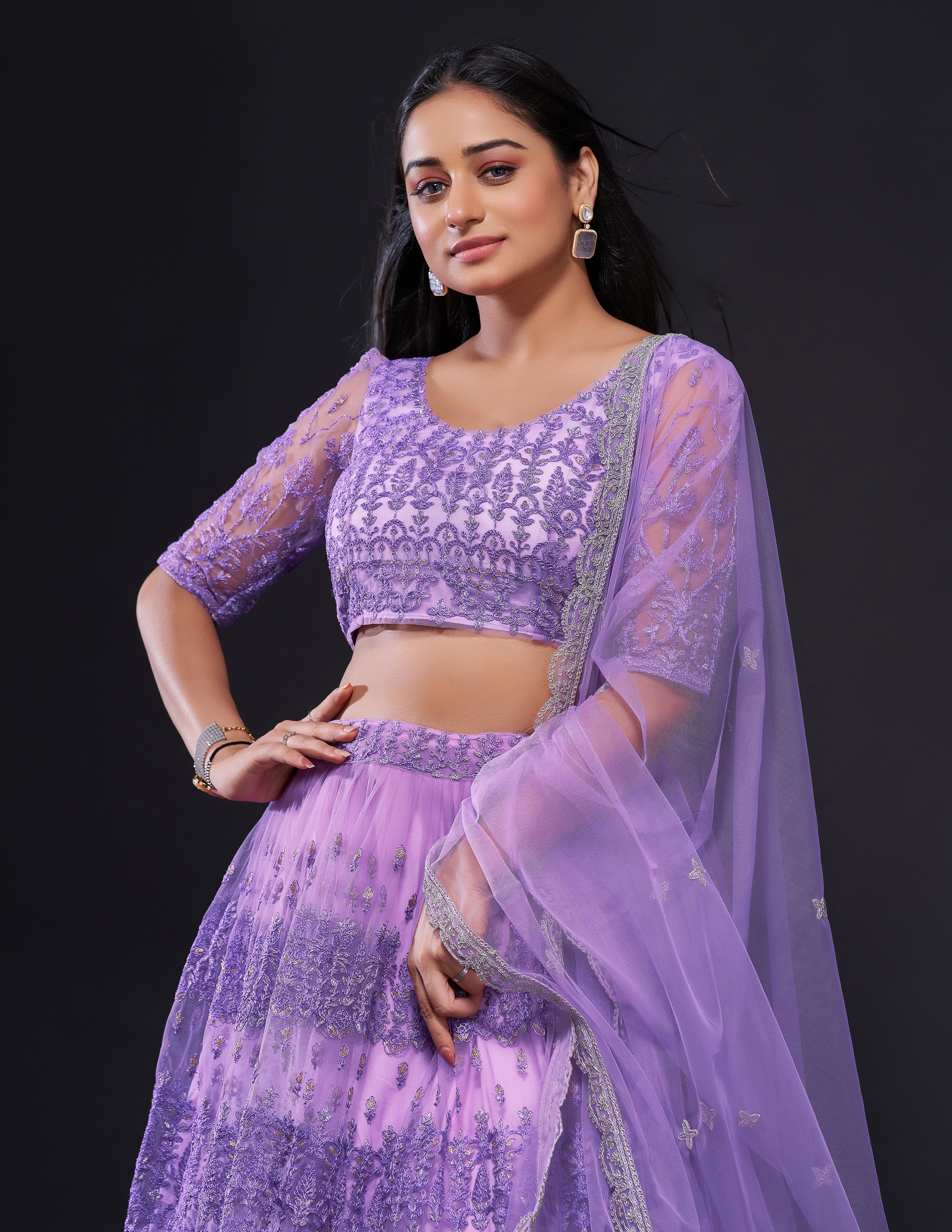 Fashion Book stunning lilac shimmer lehenga