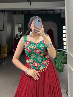 Embossed Pure Rayon Lehenga Set